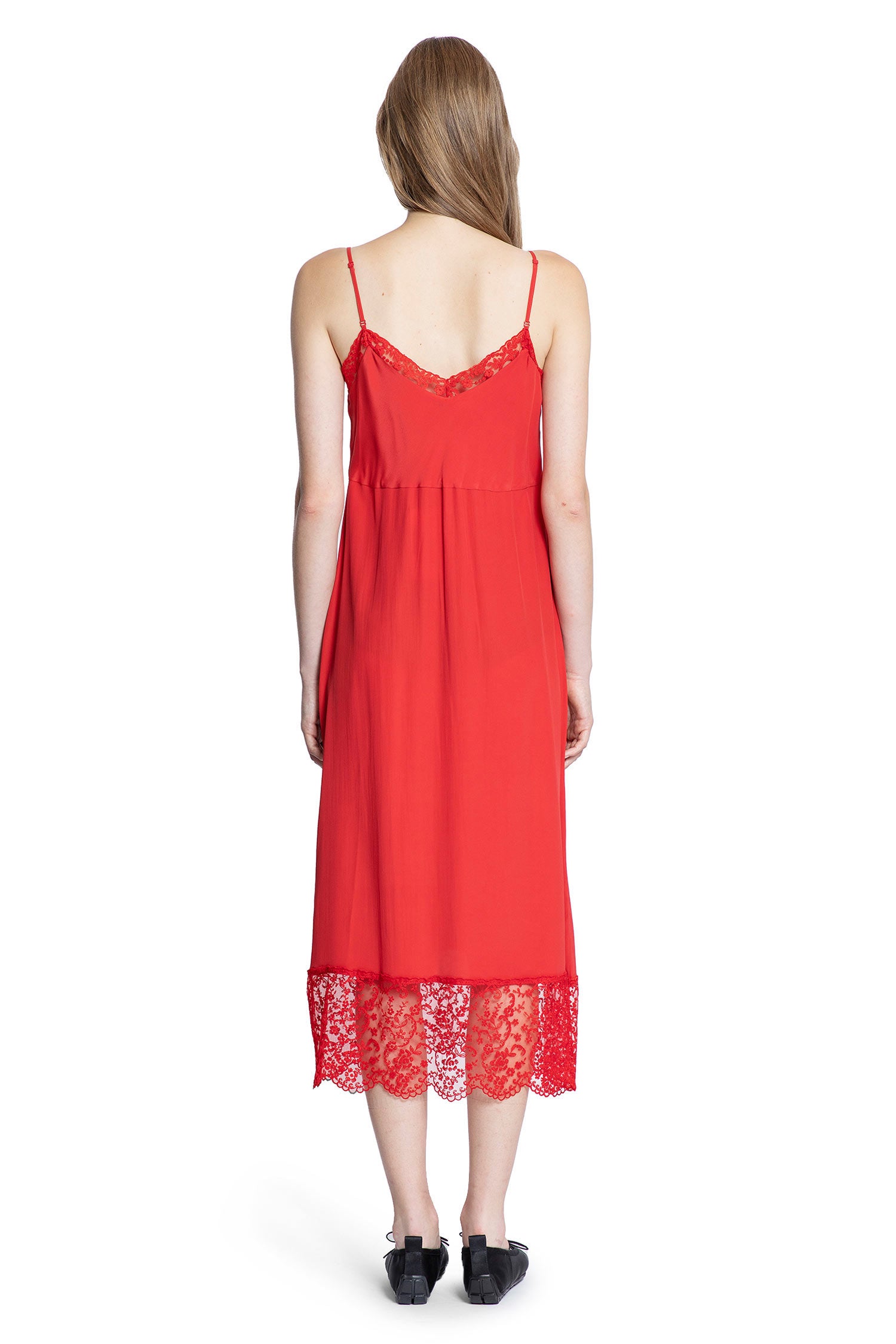 Deep Lace Trim Slip Dress - Antonioli.eu