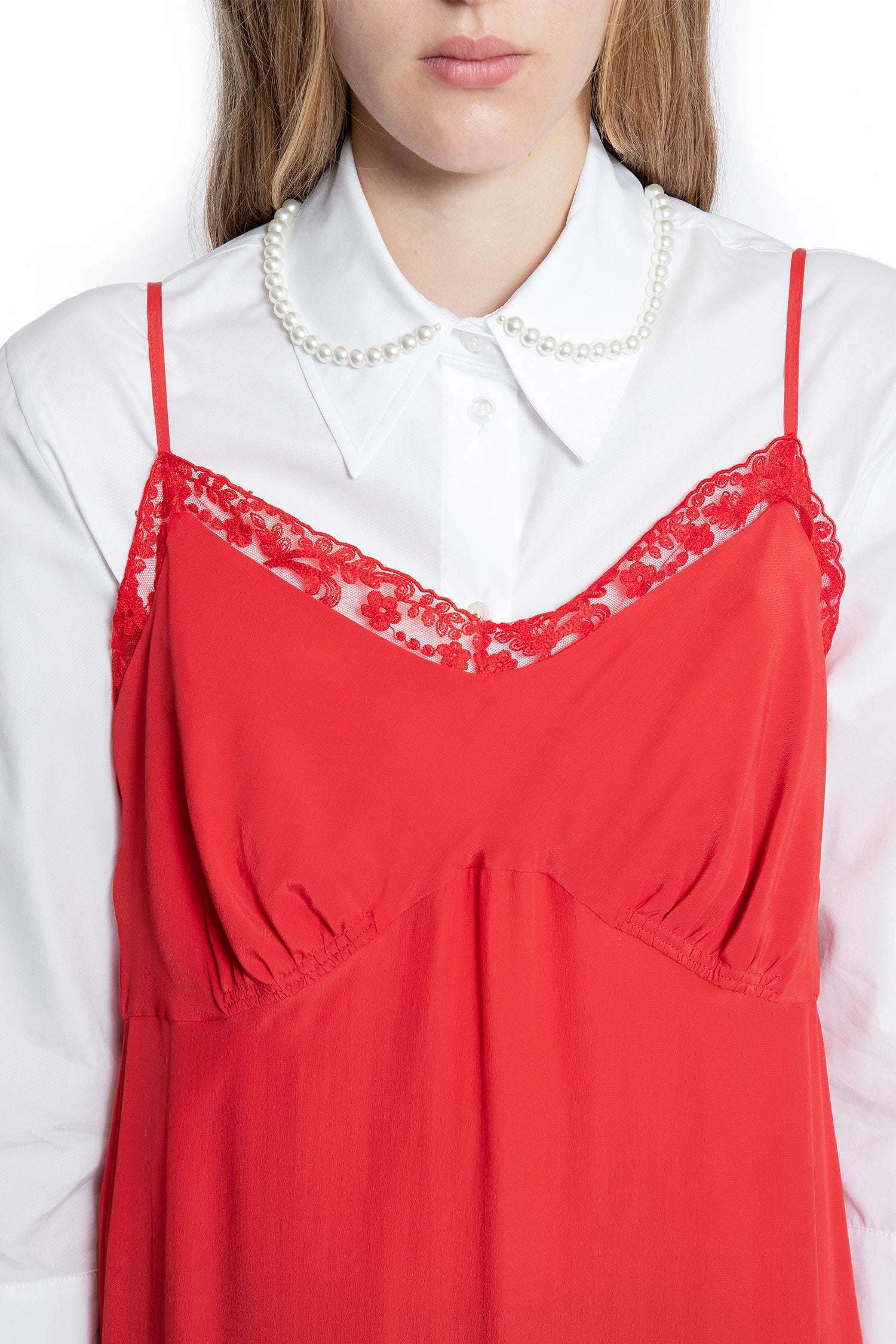 Deep Lace Trim Slip Dress - Antonioli.eu