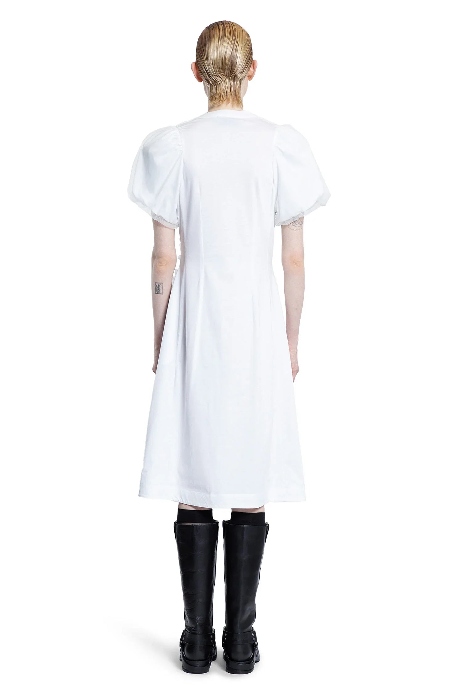 Tulle Overlay Ruffled Frill Midi Dress - Antonioli.eu