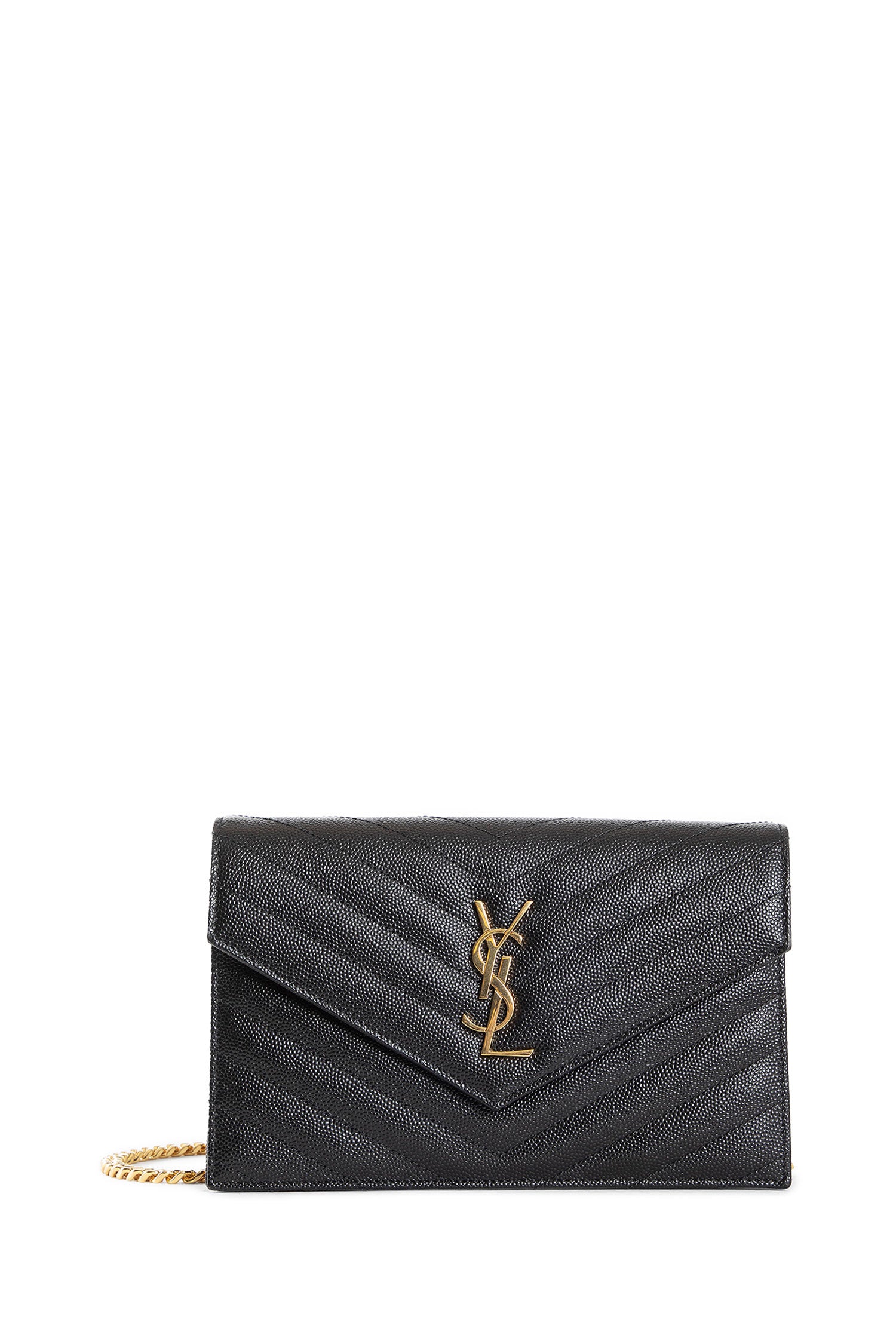 Cassandre Matelassé Chain Wallet in Grain de Poudre