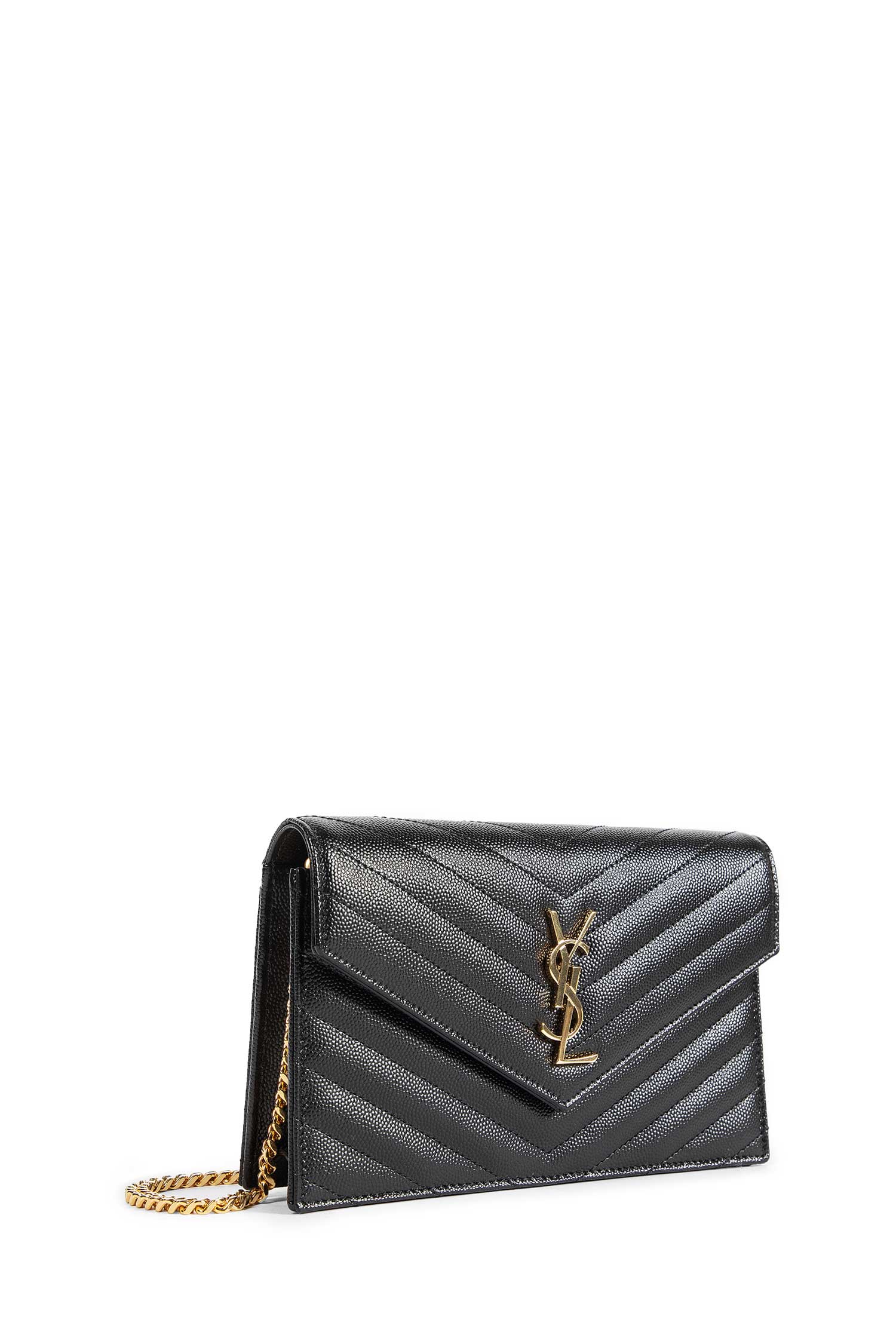 Cassandre Matelassé Chain Wallet in Grain de Poudre - Antonioli.eu