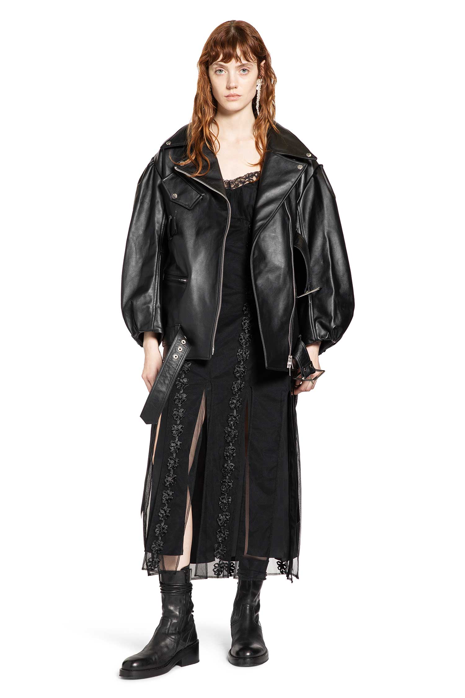 Layered Ribbon Daisy Chain Multi Slit Dress - Antonioli.eu