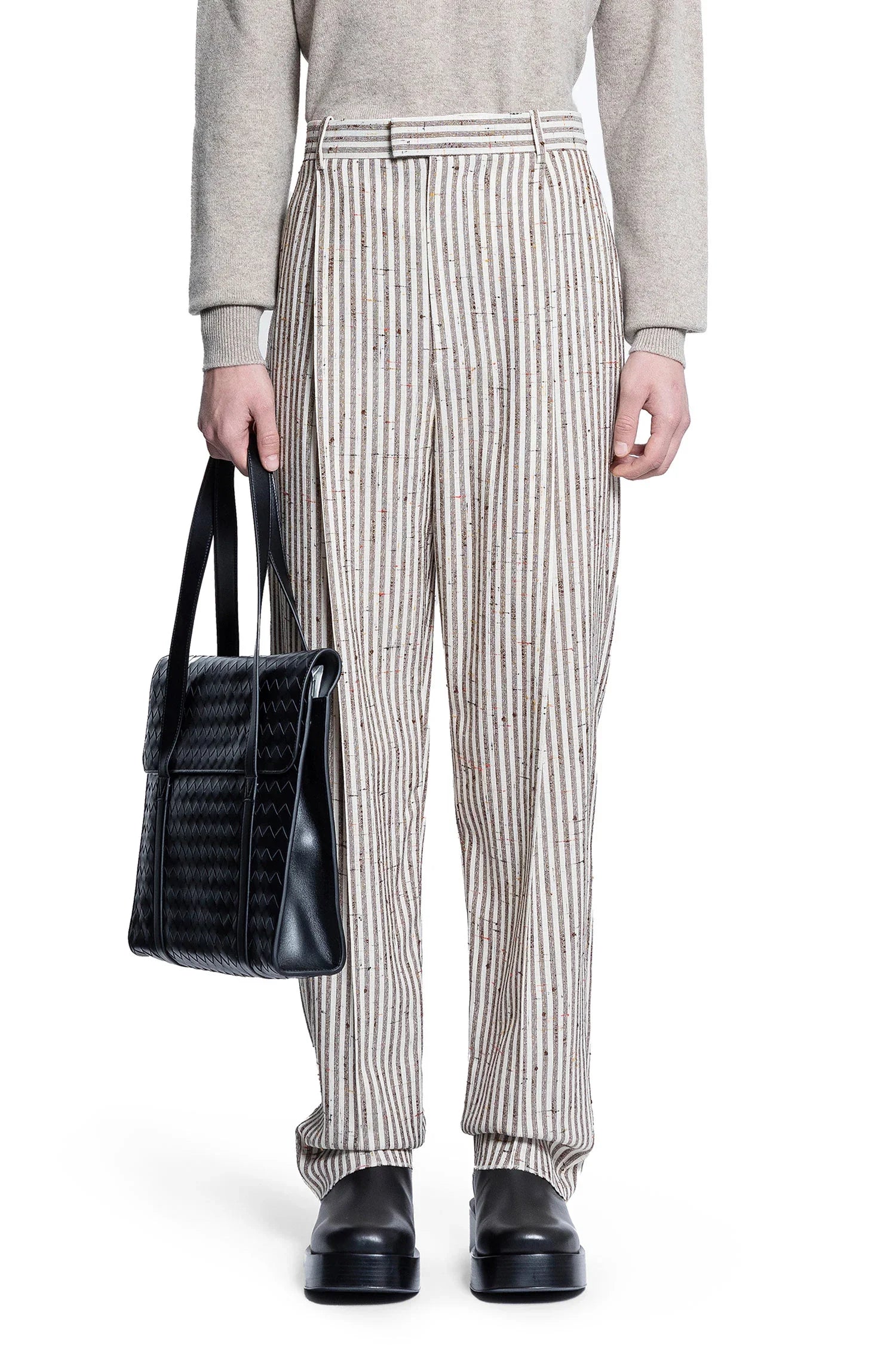 Subtle Stripe Wool Trousers - Antonioli.eu