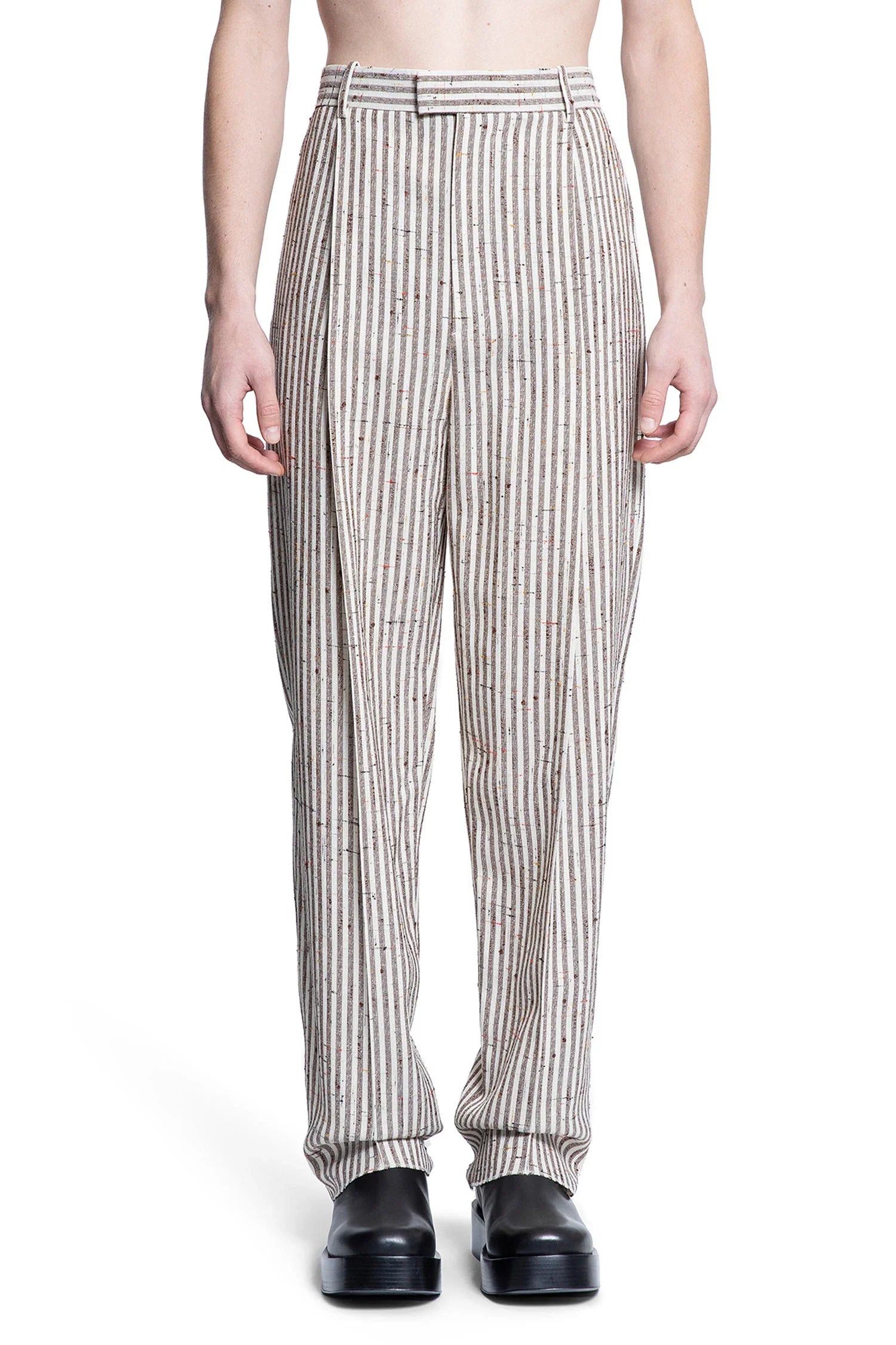 Subtle Stripe Wool Trousers - Antonioli.eu