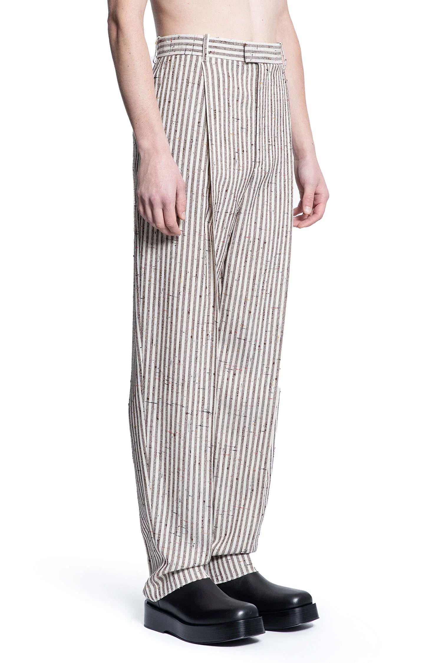 Subtle Stripe Wool Trousers - Antonioli.eu