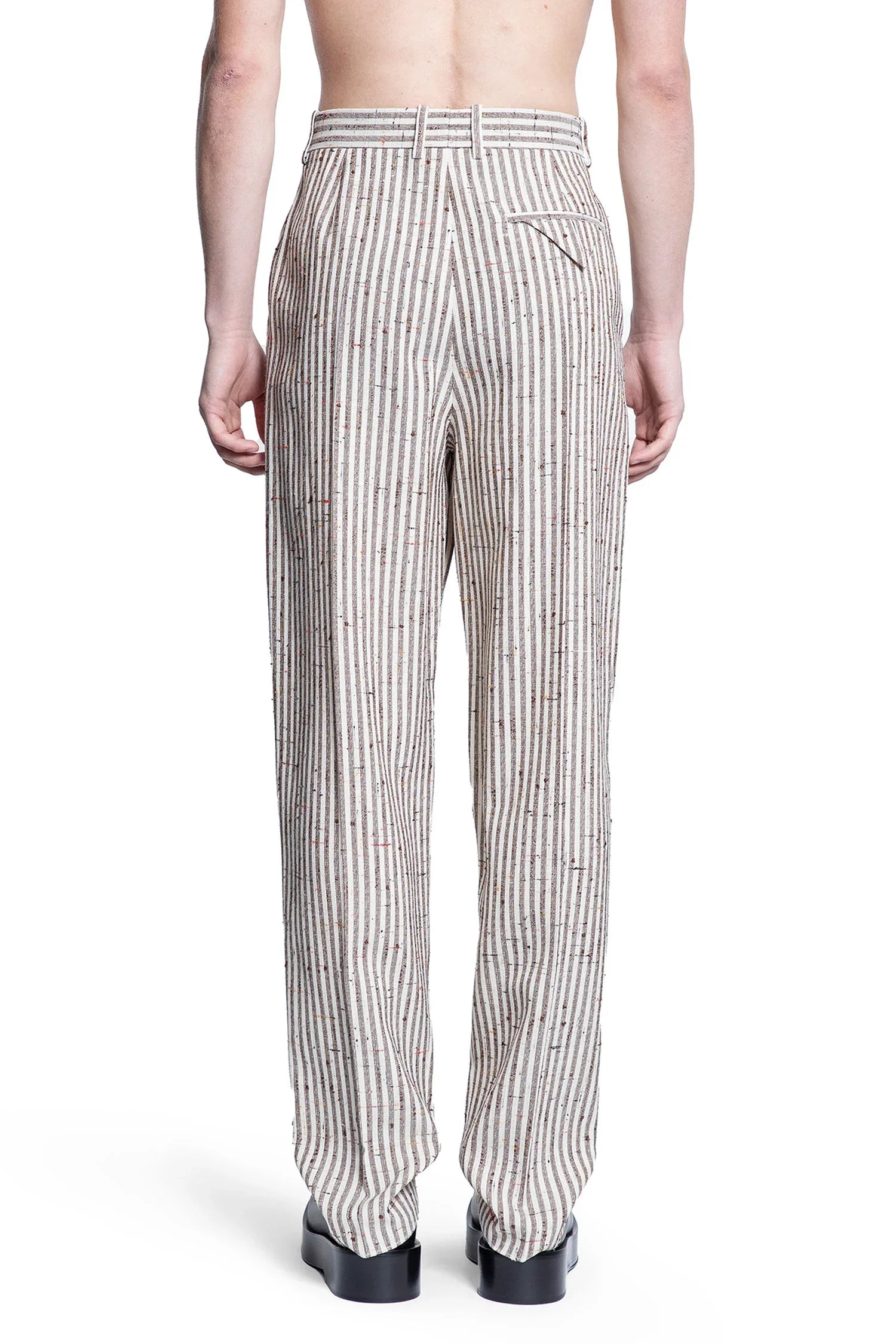Subtle Stripe Wool Trousers - Antonioli.eu