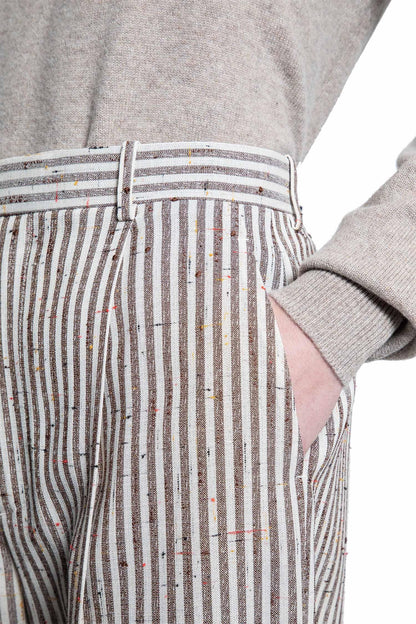 Subtle Stripe Wool Trousers - Antonioli.eu