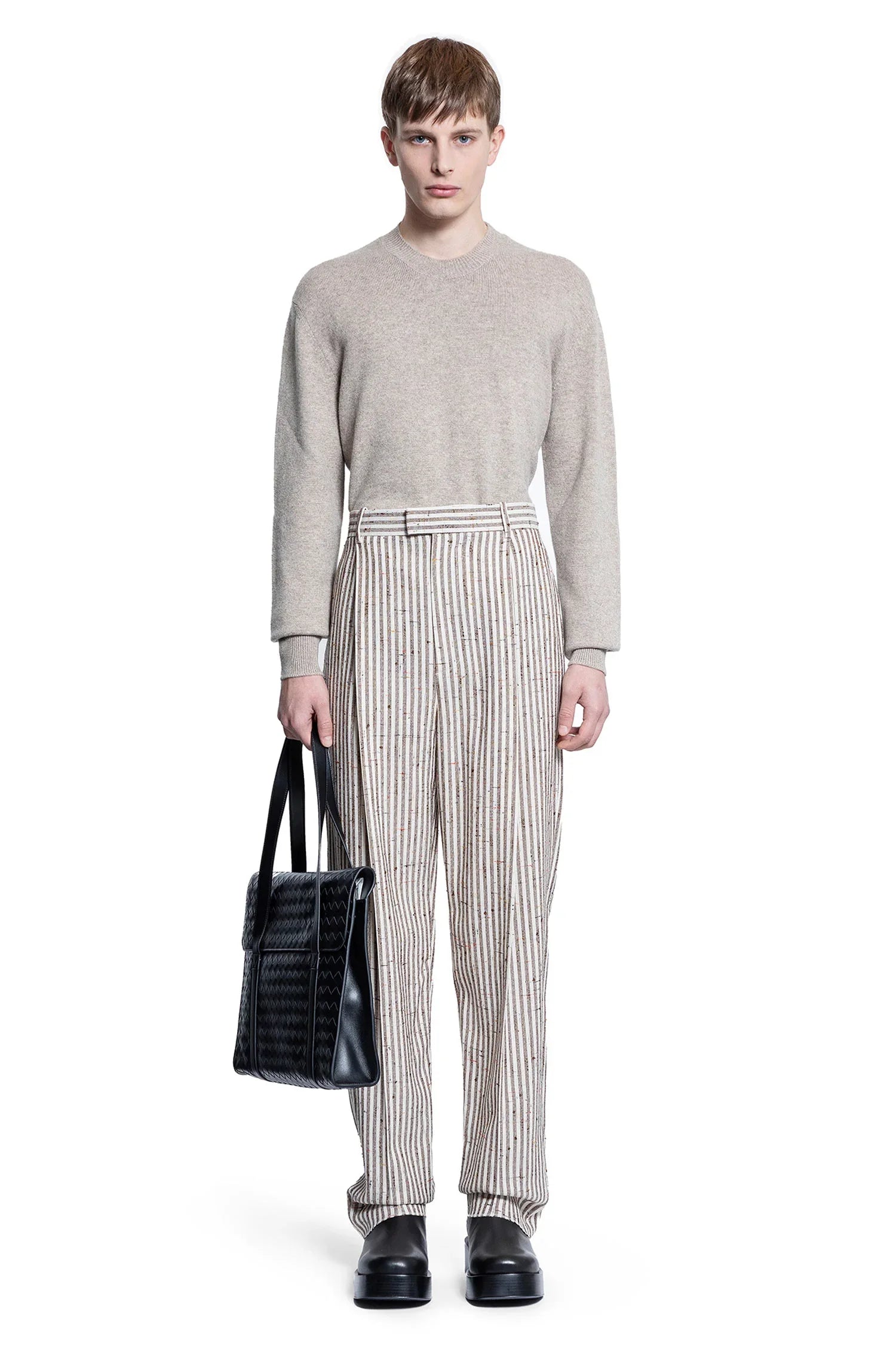 Subtle Stripe Wool Trousers - Antonioli.eu