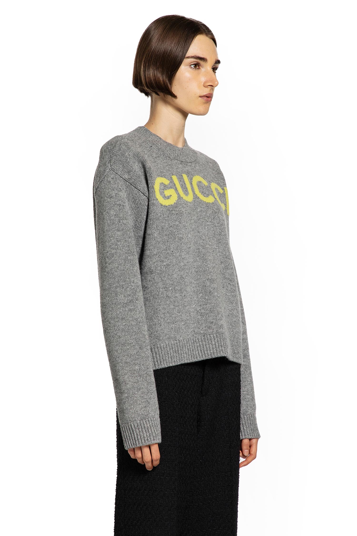 GUCCI WOMAN GREY T-SHIRTS & TANK TOPS