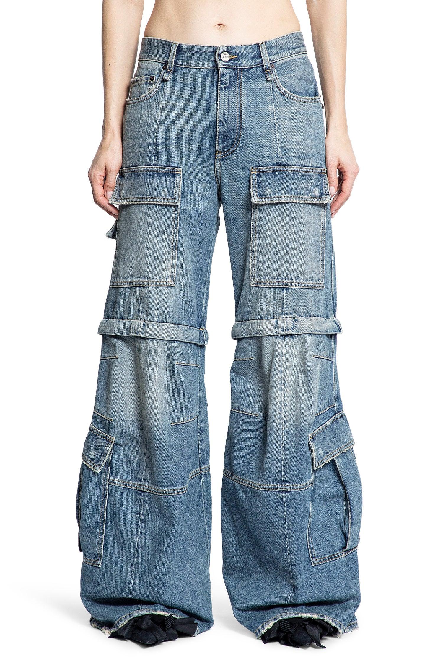 Flared Denim Cargo Pants - Antonioli.eu