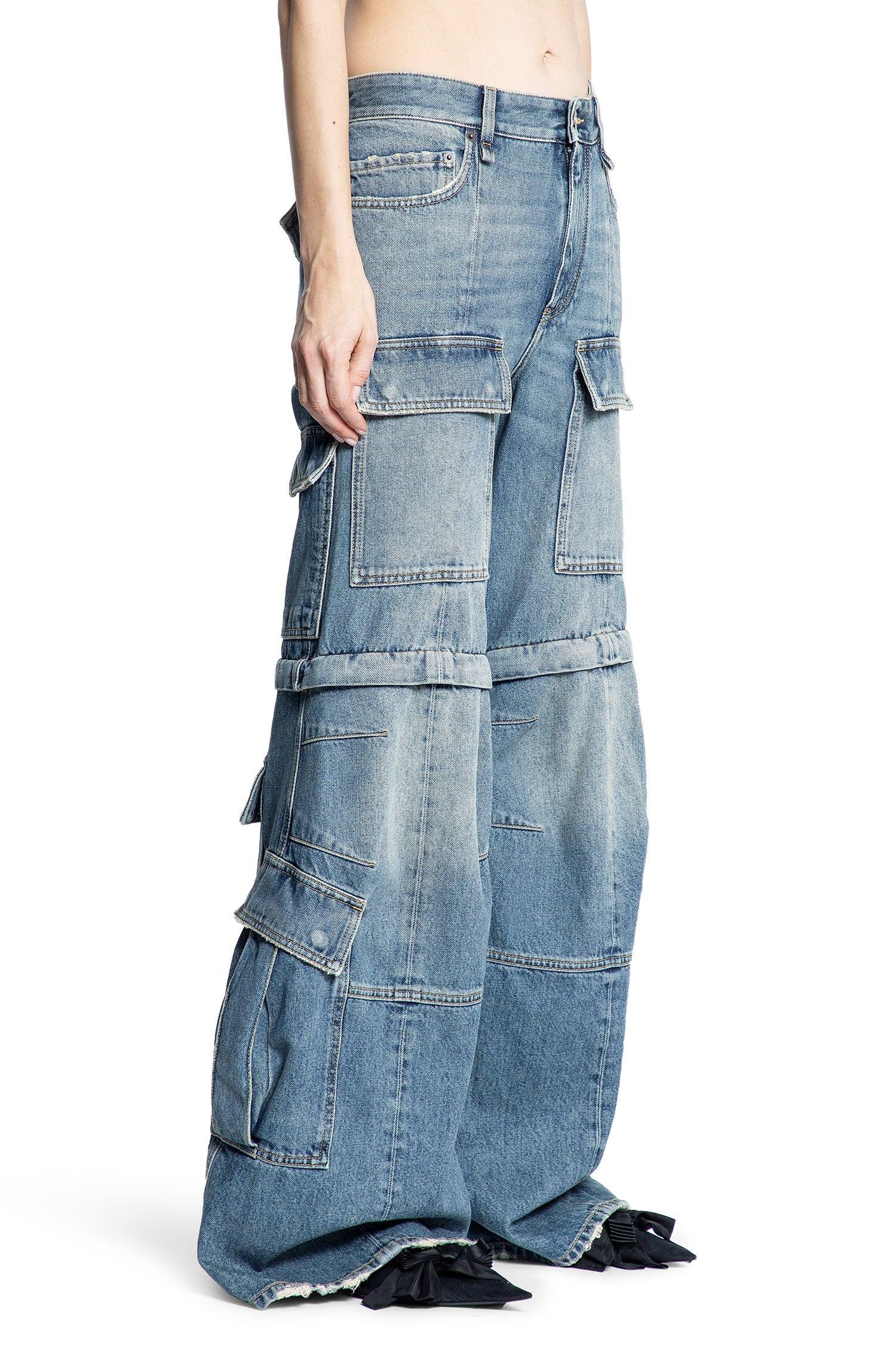 Flared Denim Cargo Pants - Antonioli.eu