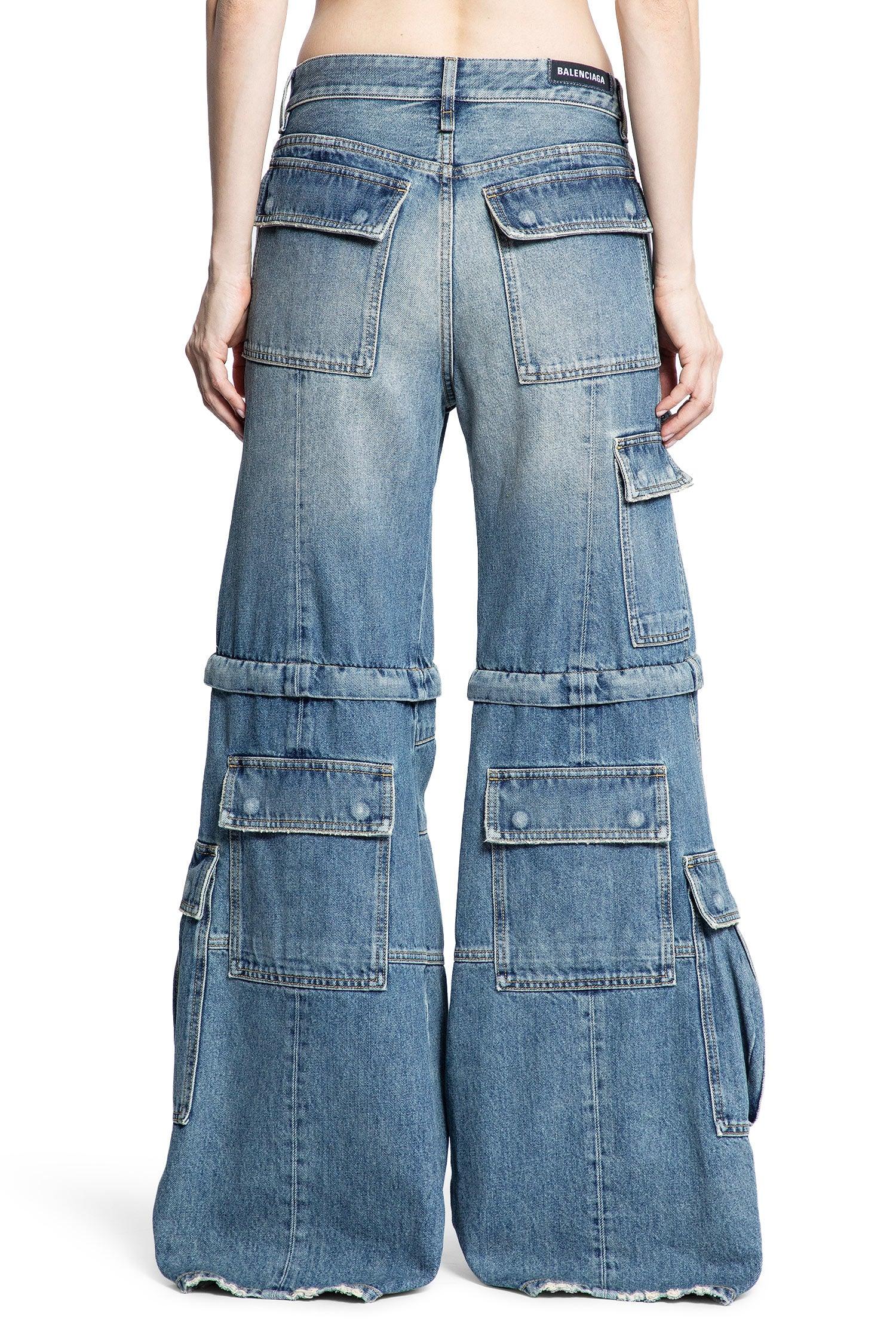 Flared Denim Cargo Pants - Antonioli.eu