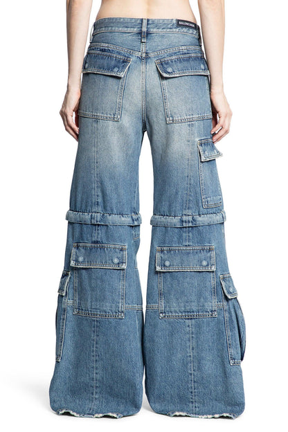 Flared Denim Cargo Pants - Antonioli.eu