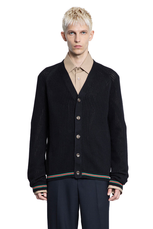 Cotton Knit Web Cardigan - Antonioli.eu