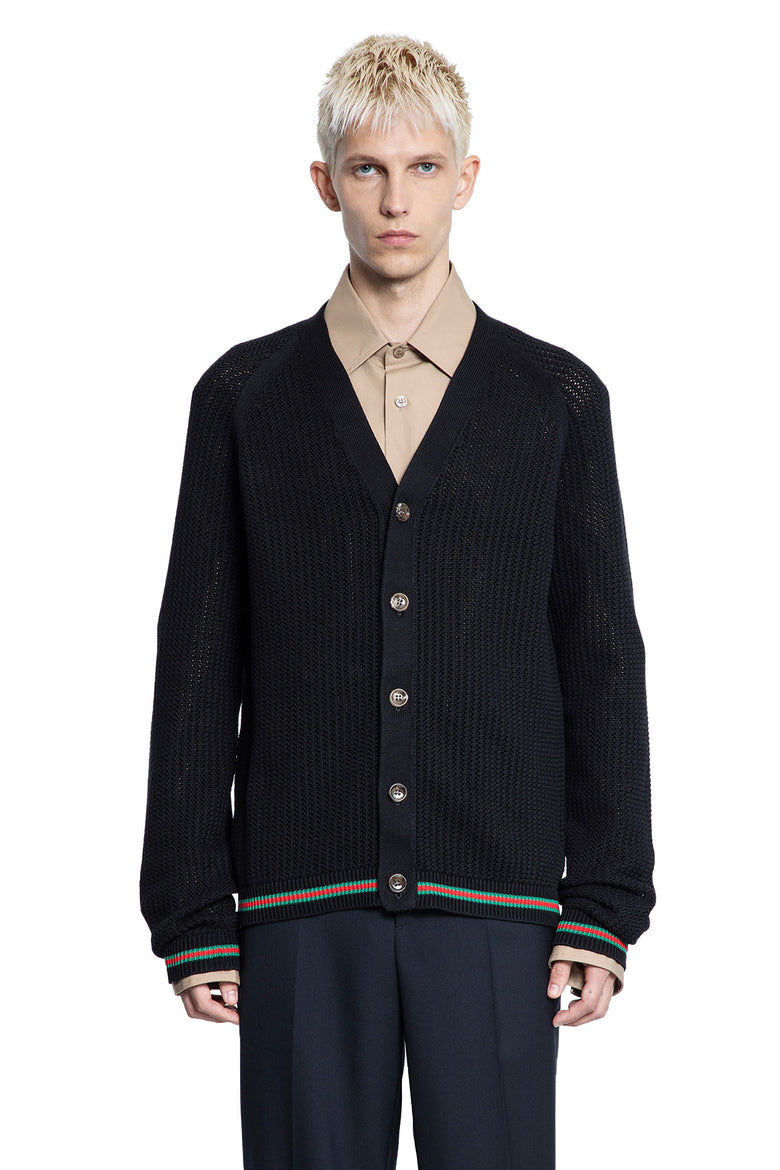 Cotton Knit Web Cardigan - Antonioli.eu