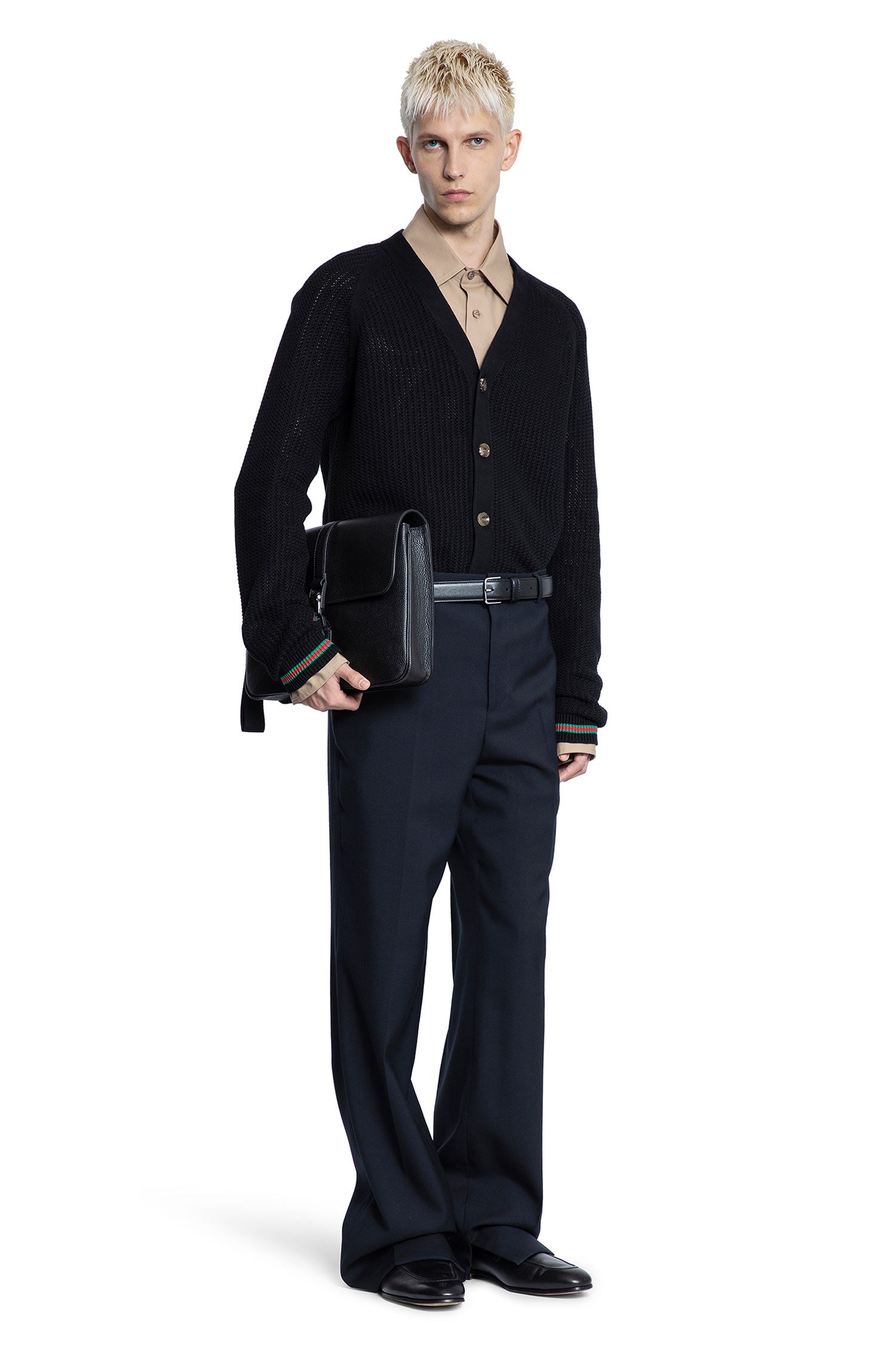 Cotton Knit Web Cardigan - Antonioli.eu