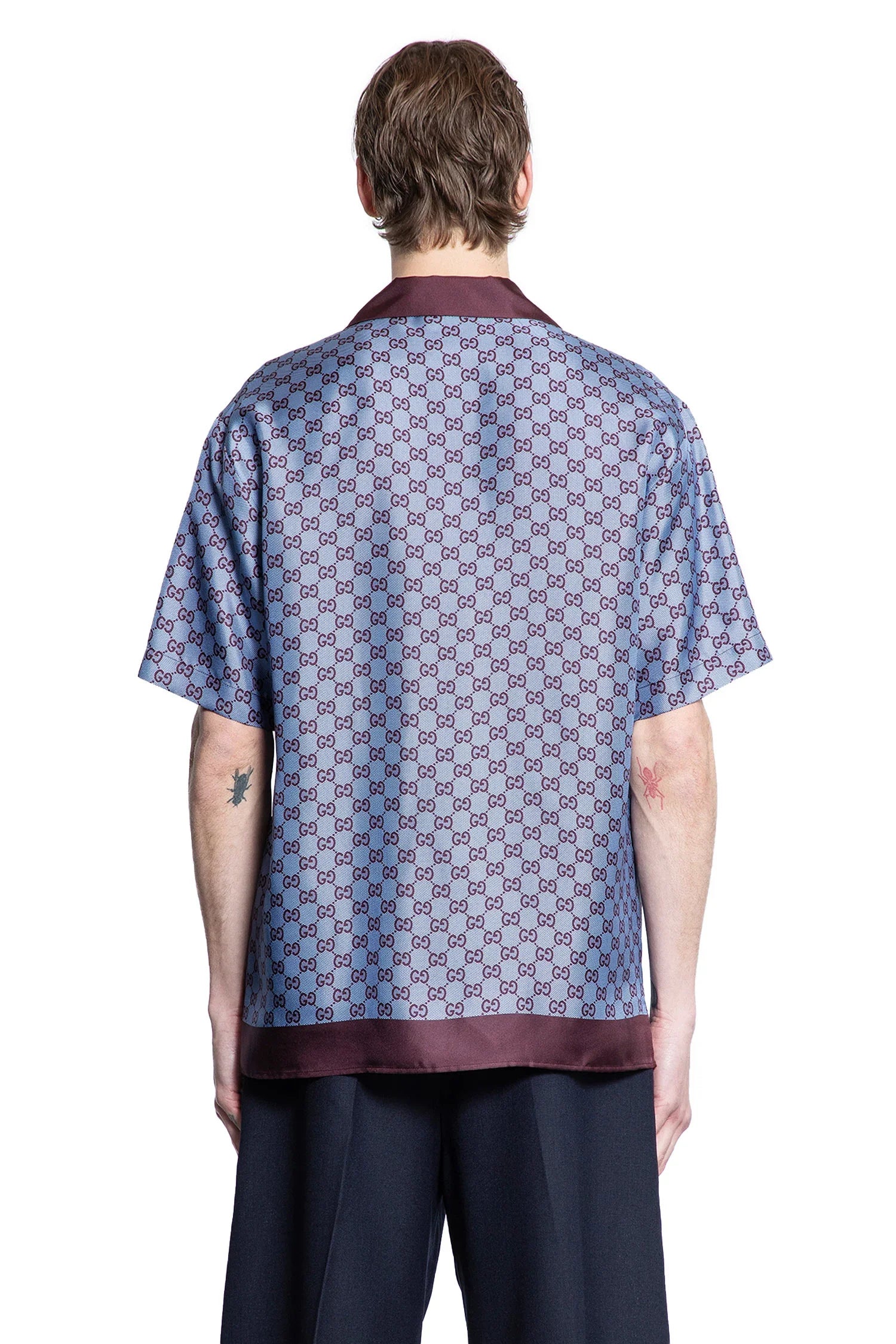 GG Silk Twill Bowling Shirt - Antonioli.eu