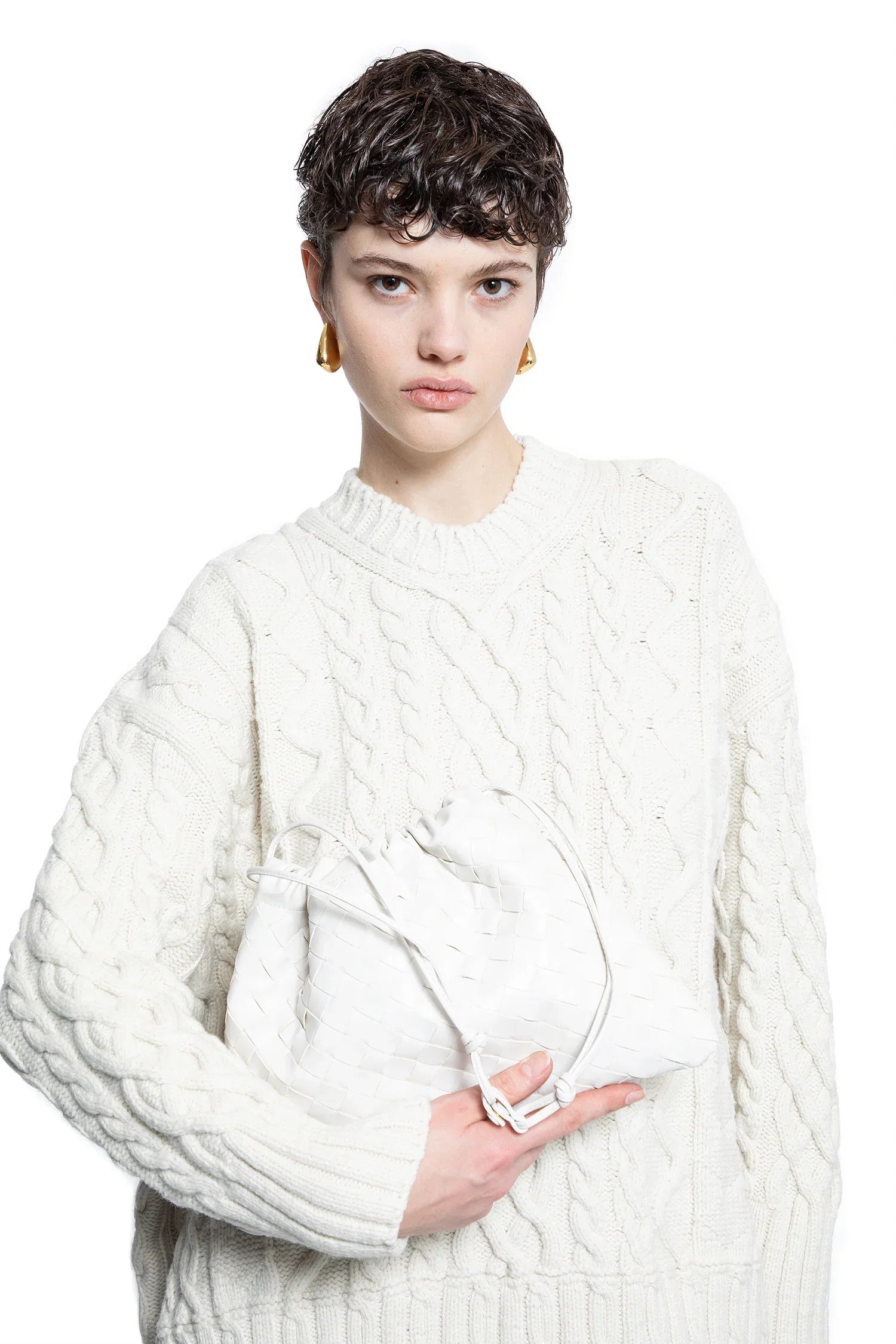 BOTTEGA VENETA WOMAN WHITE SHOULDER BAGS - Antonioli.eu
