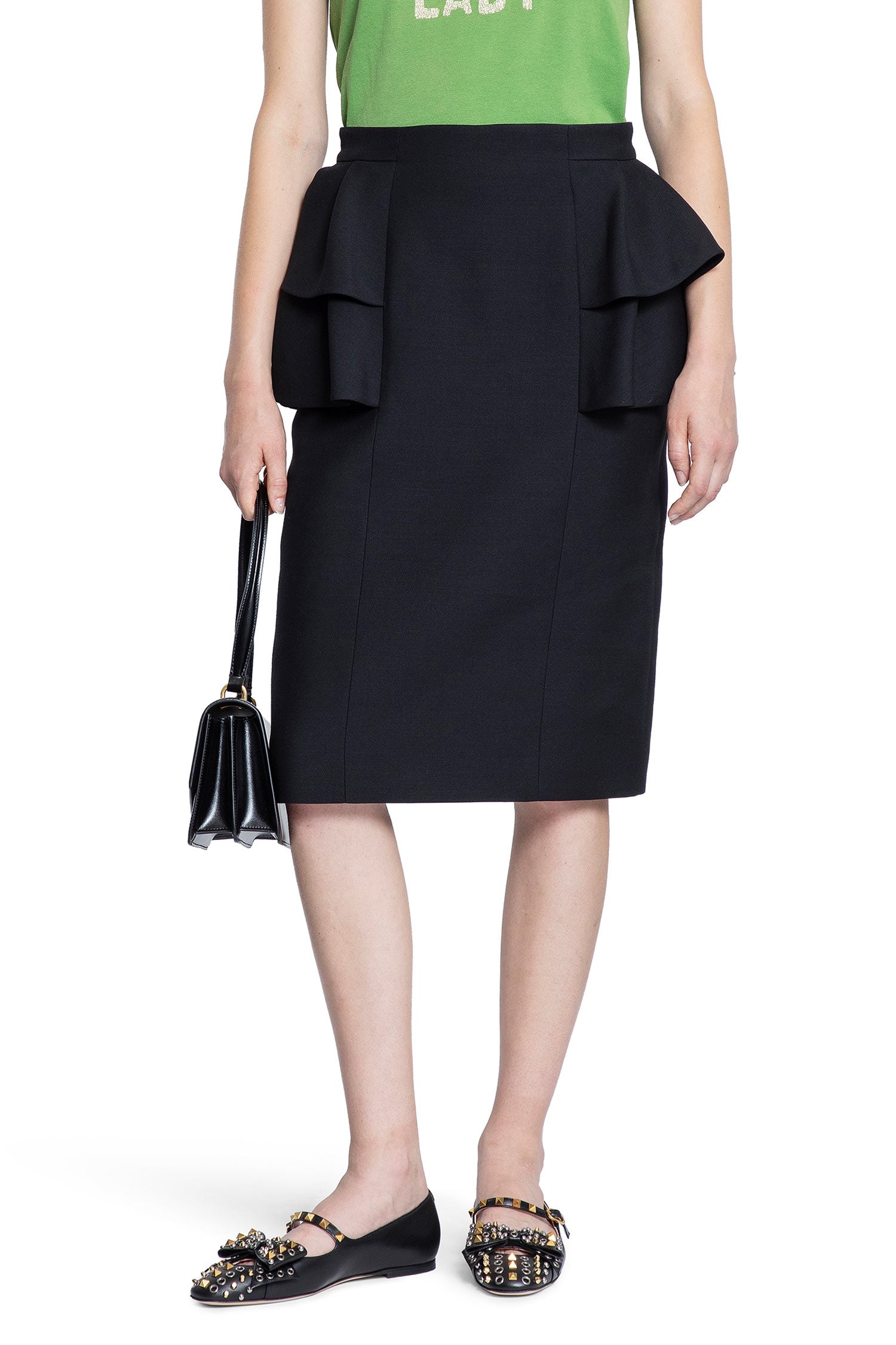 Crêpe Couture Midi Skirt with Ruffles - Antonioli.eu