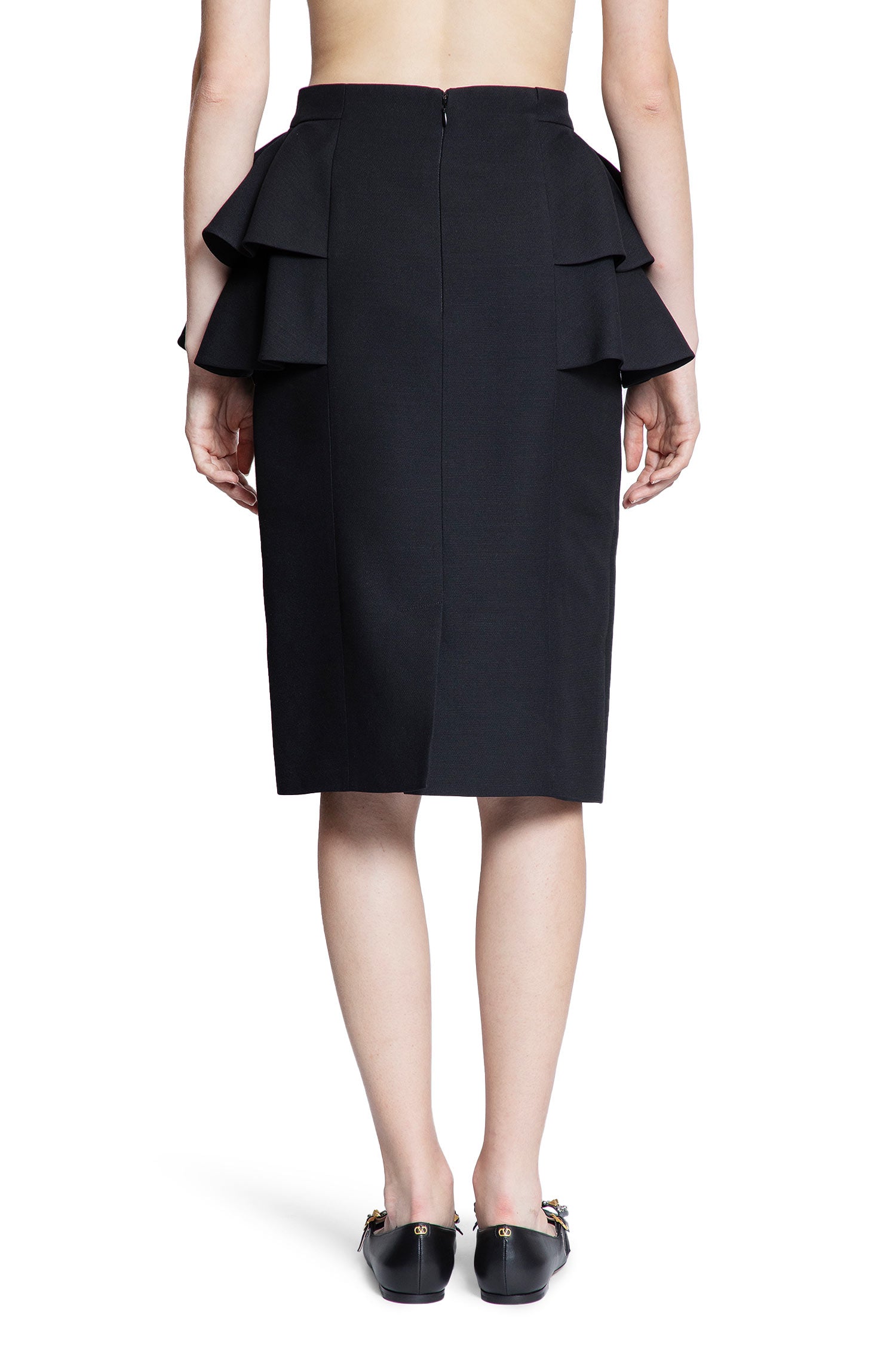 Crêpe Couture Midi Skirt with Ruffles - Antonioli.eu