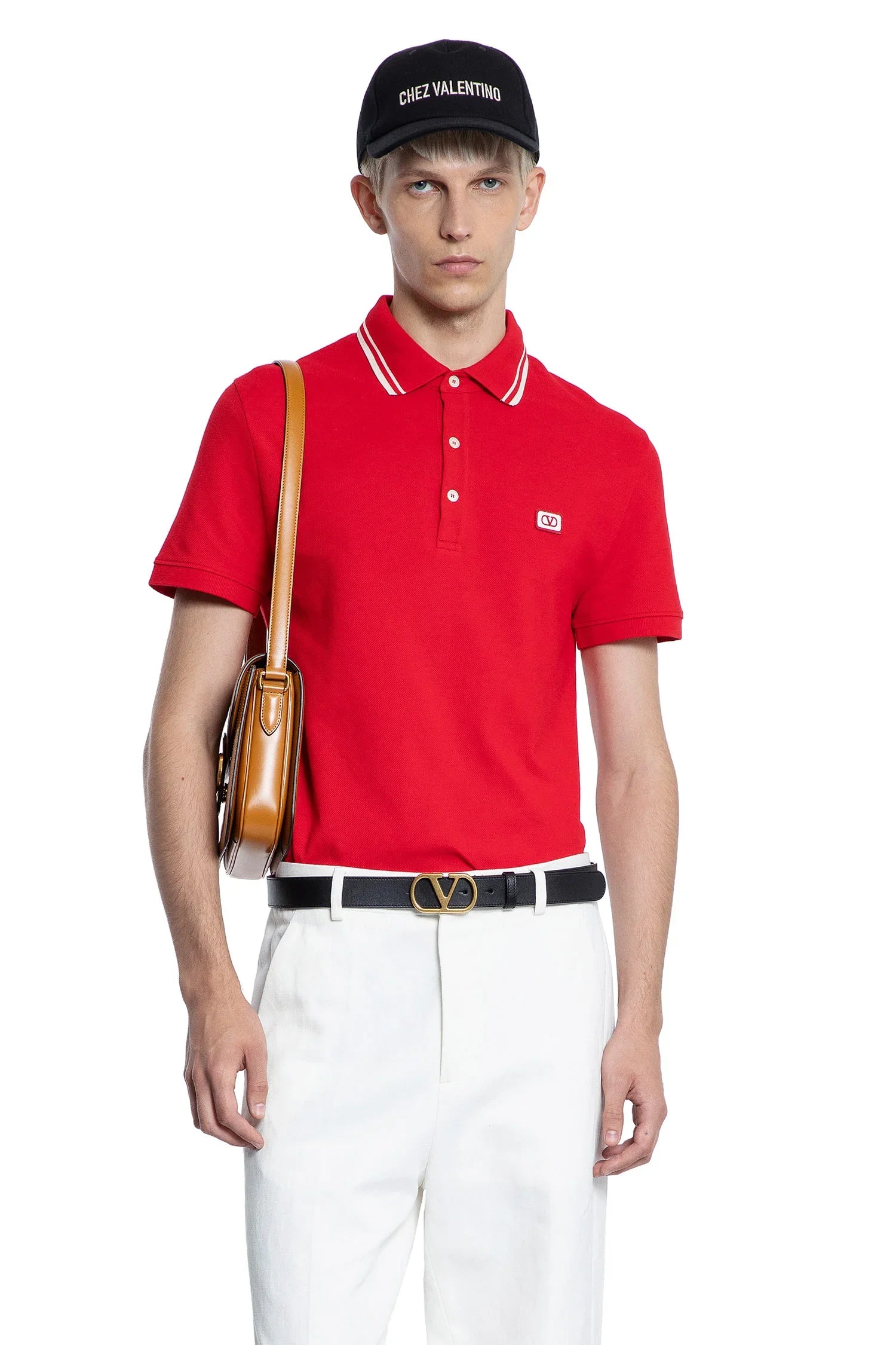 VLogo Patch Cotton Piqué Polo Shirt - Antonioli.eu