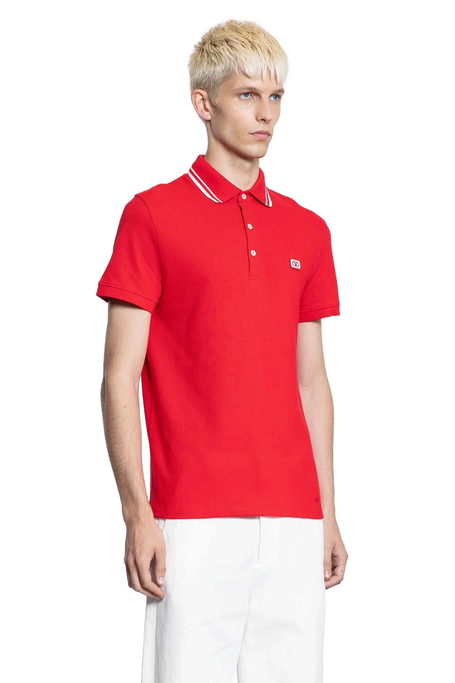 VLogo Patch Cotton Piqué Polo Shirt - Antonioli.eu