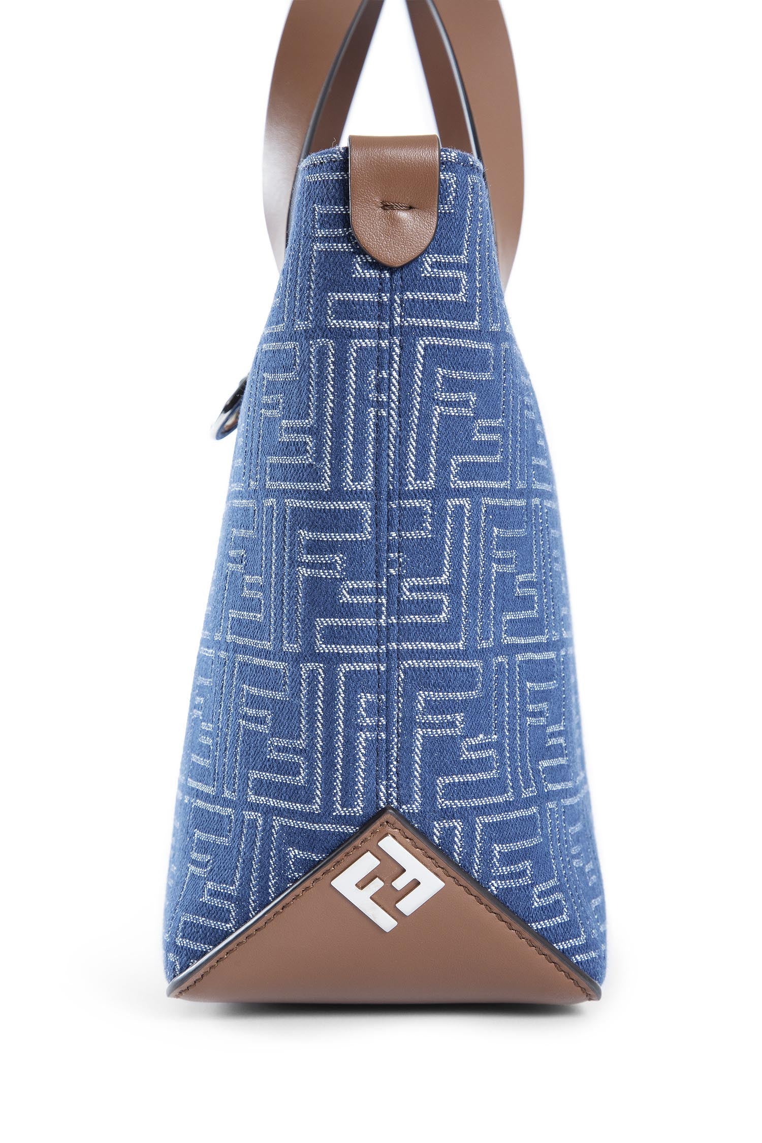 FF Denim-Effect Shopping Bag Small - Antonioli.eu