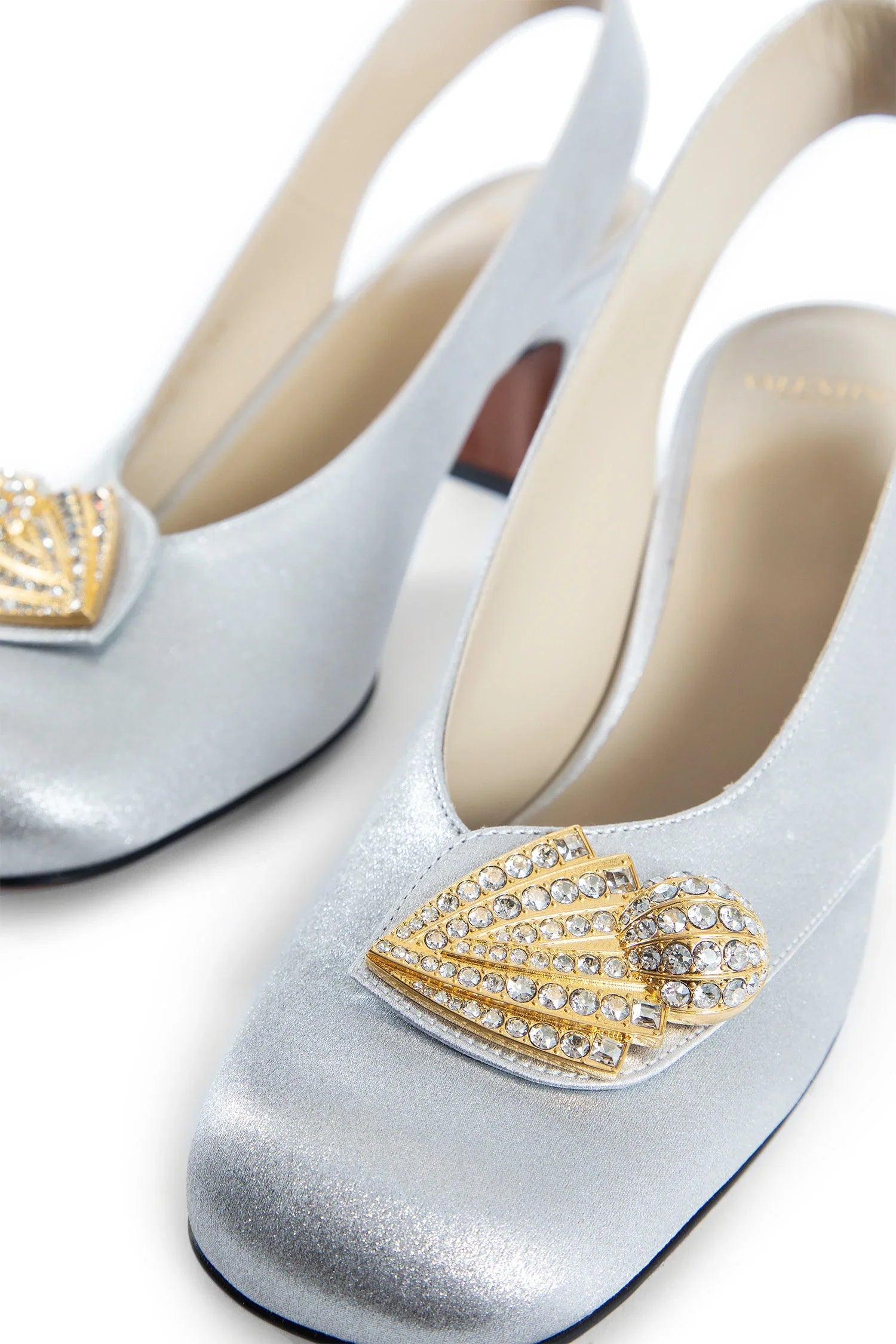 Adamntine slingback pumps in glitter fabric - Antonioli.eu