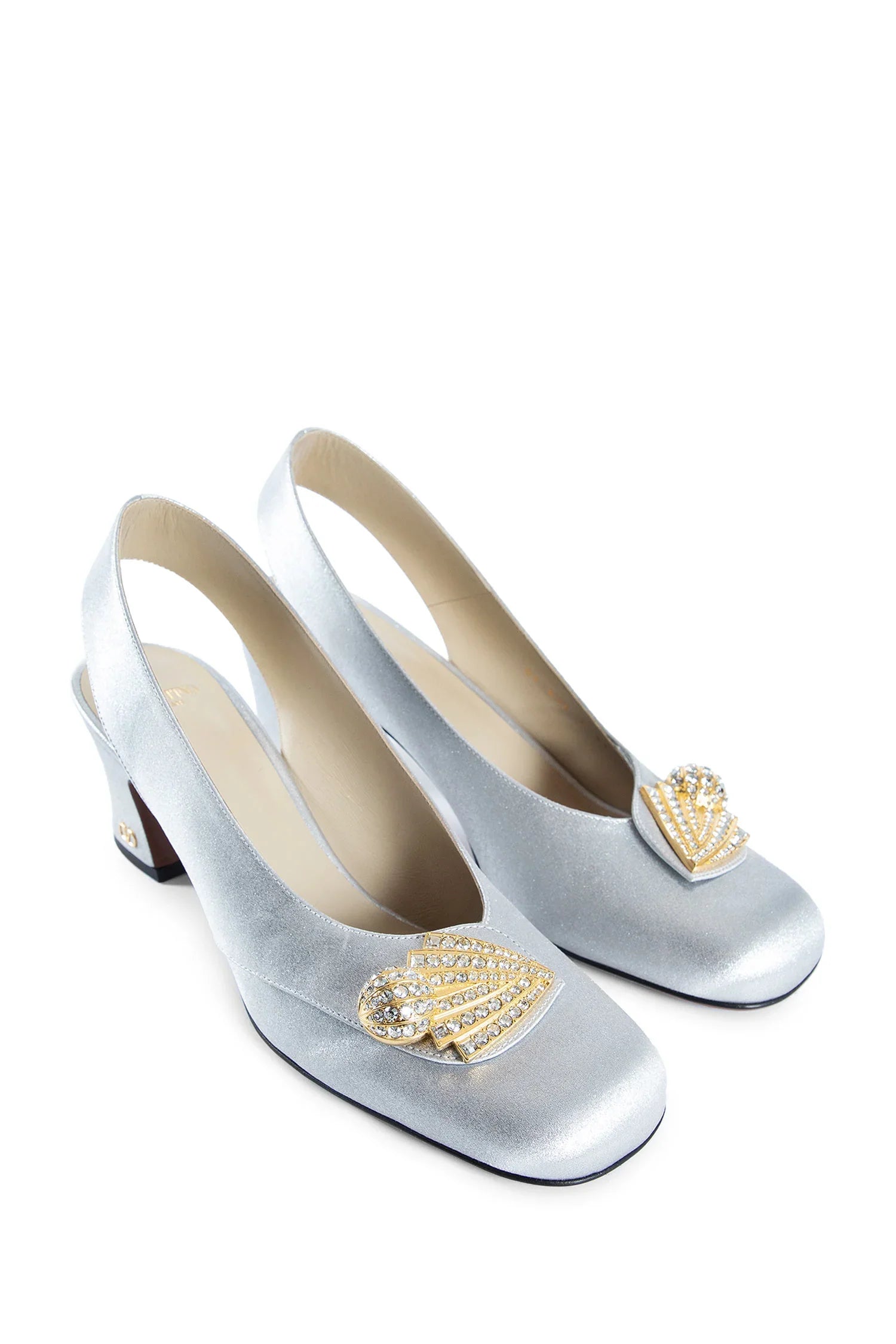 Adamntine slingback pumps in glitter fabric - Antonioli.eu