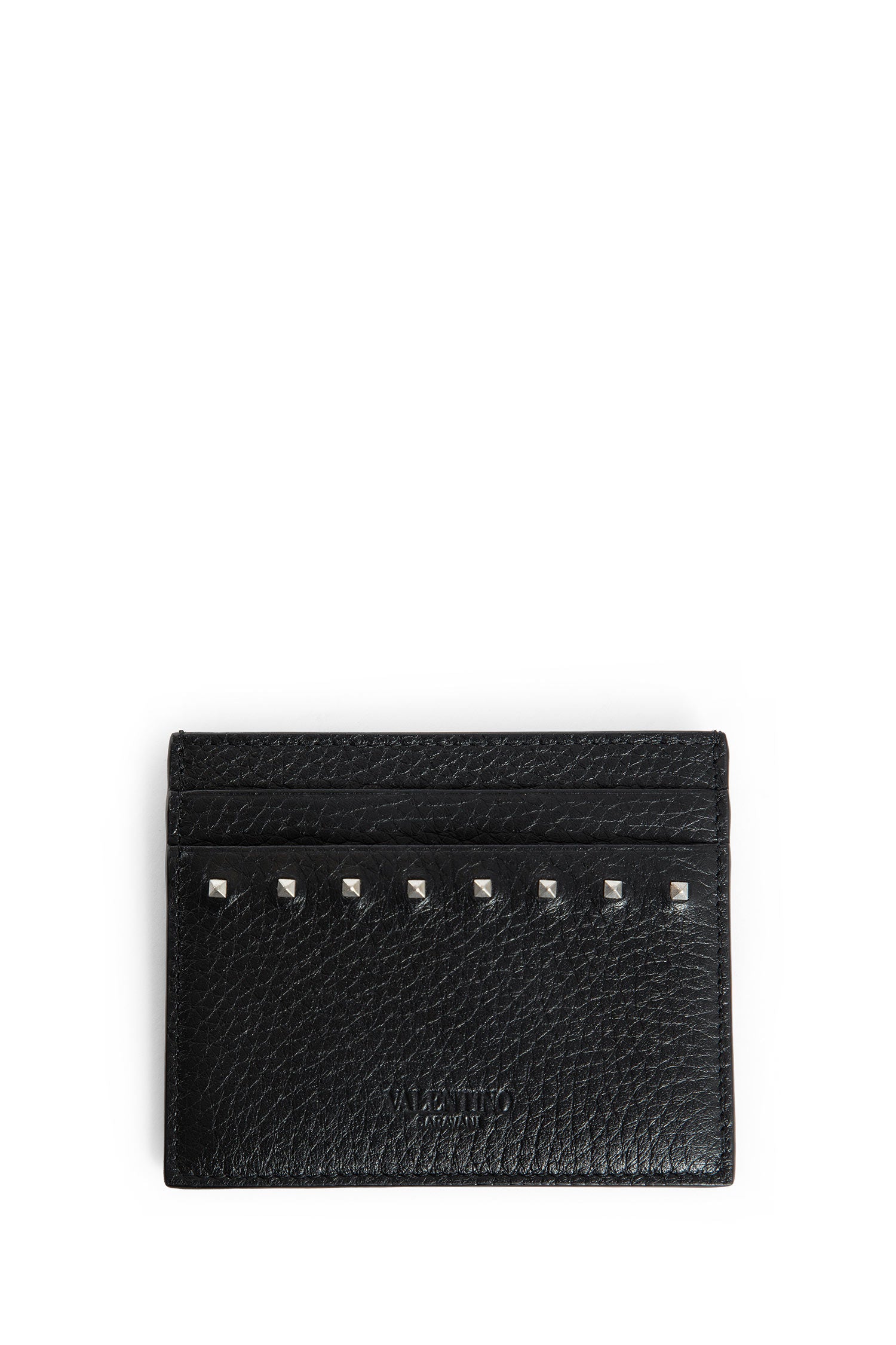 Rockstud Grainy Calfskin Card Holder - Antonioli.eu