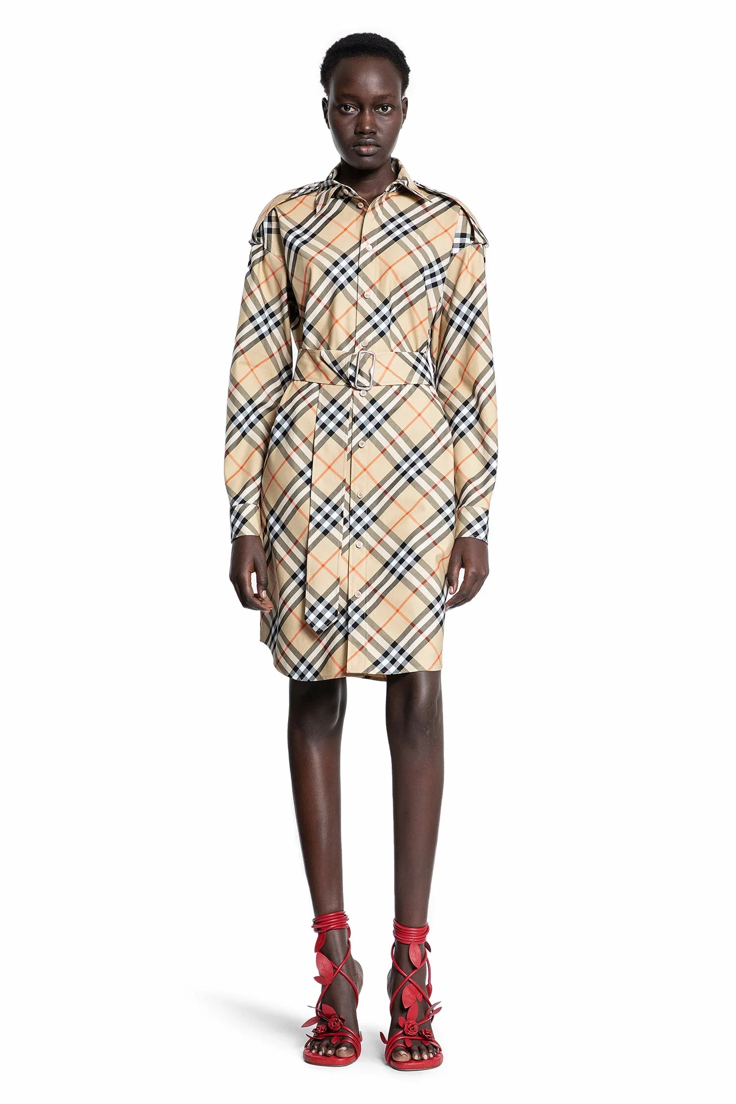 Check Cotton Shirt Dress - Antonioli.eu