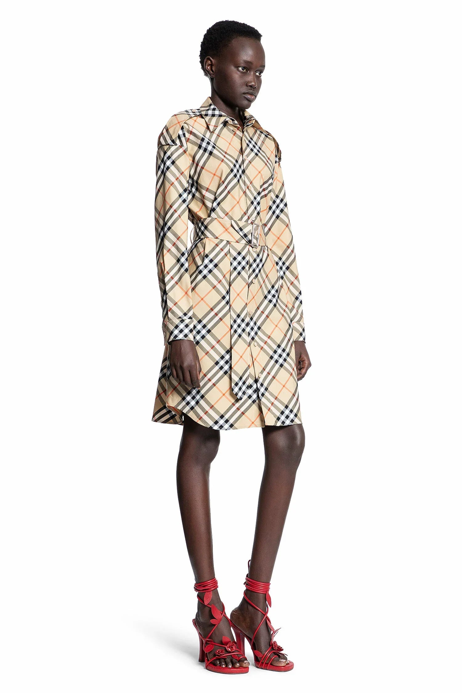 Check Cotton Shirt Dress - Antonioli.eu
