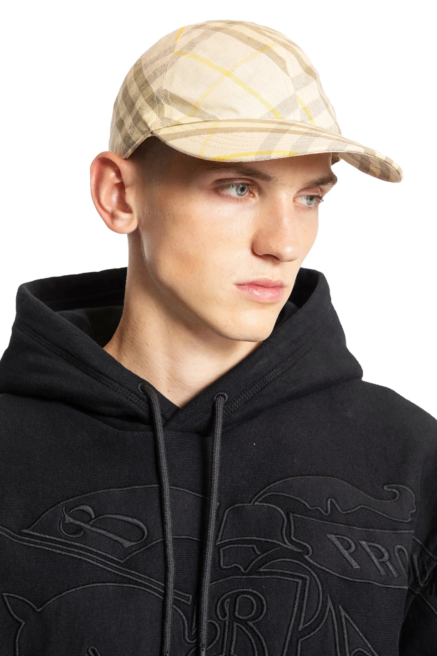 Check Linen Baseball Cap - Antonioli.eu