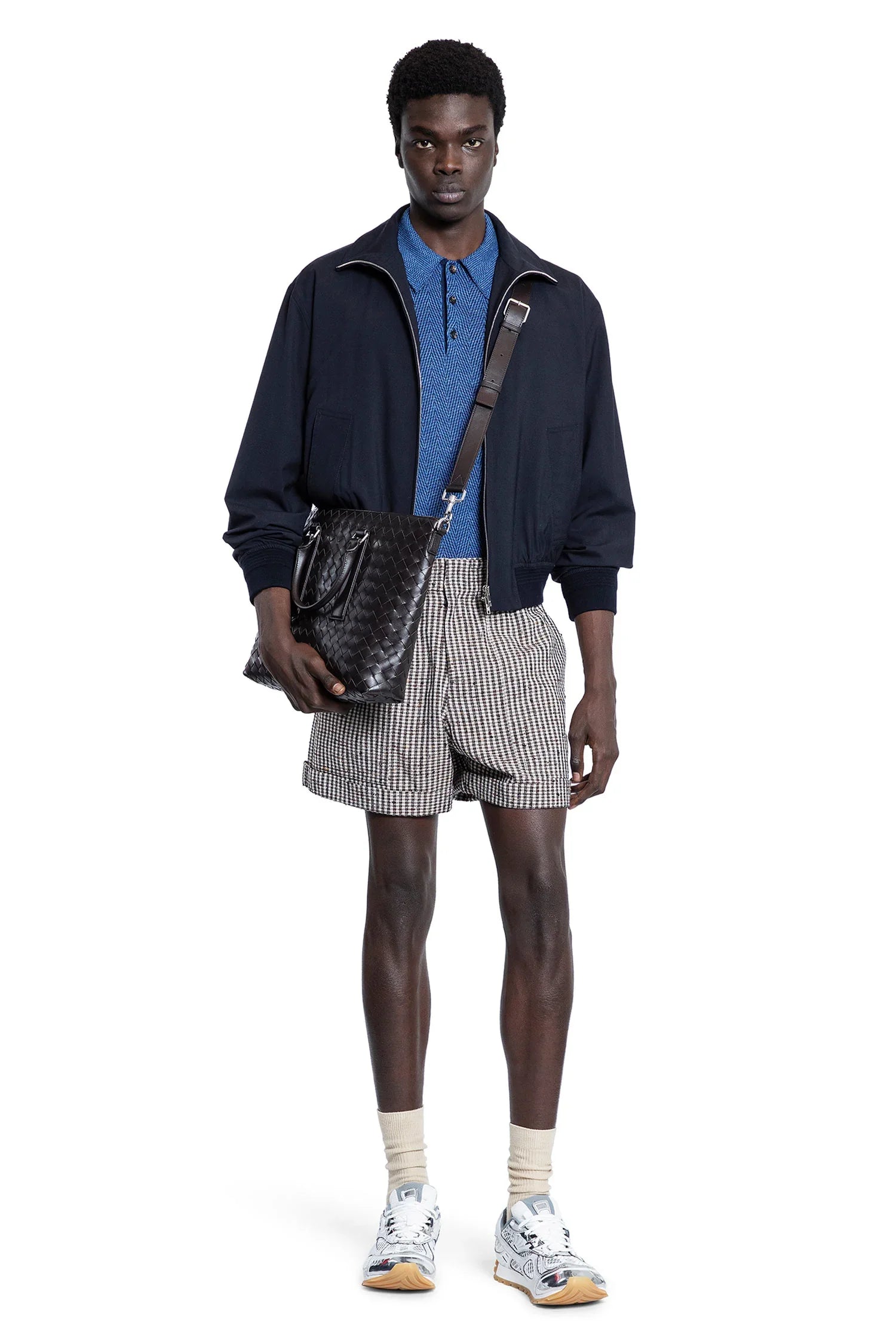 Cotton Linen Chevron Polo Shirt - Antonioli.eu