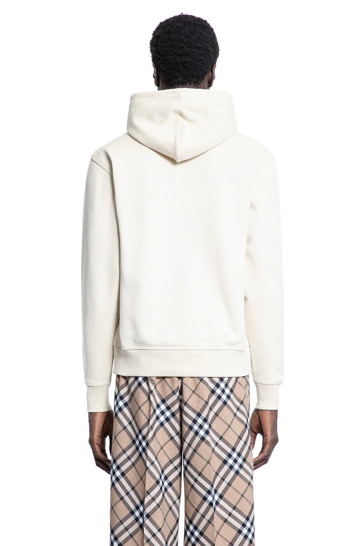 Check Label Cotton Hoodie - Antonioli.eu