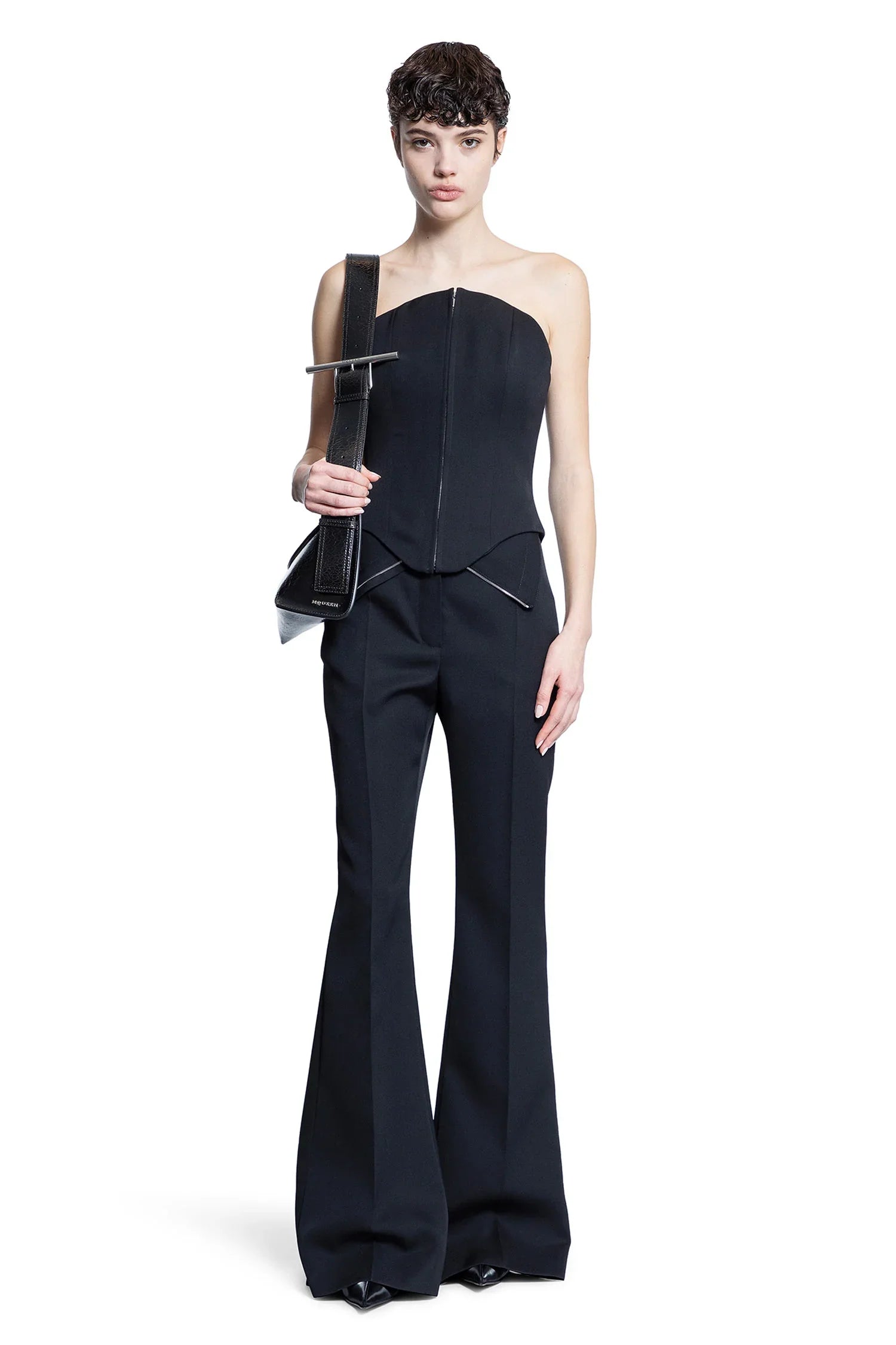 ALEXANDER MCQUEEN WOMAN BLACK TROUSERS - Antonioli.eu