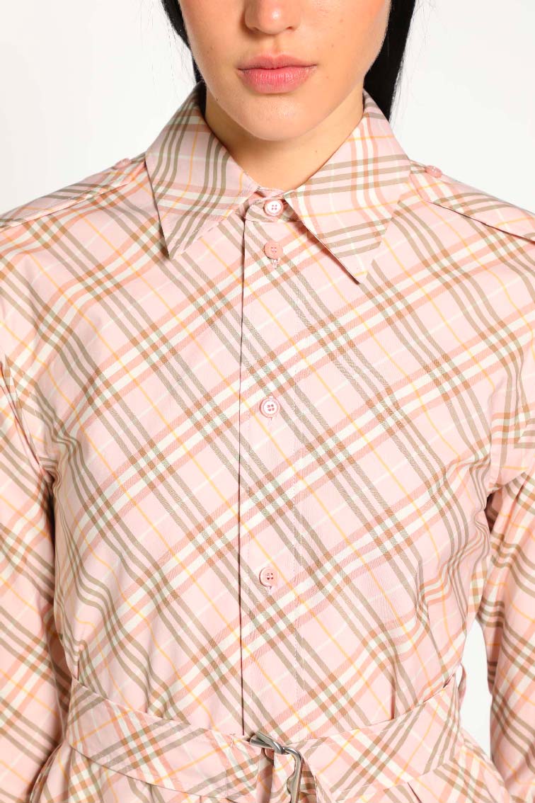 Check Cotton Poplin Shirt Dress - Antonioli.eu