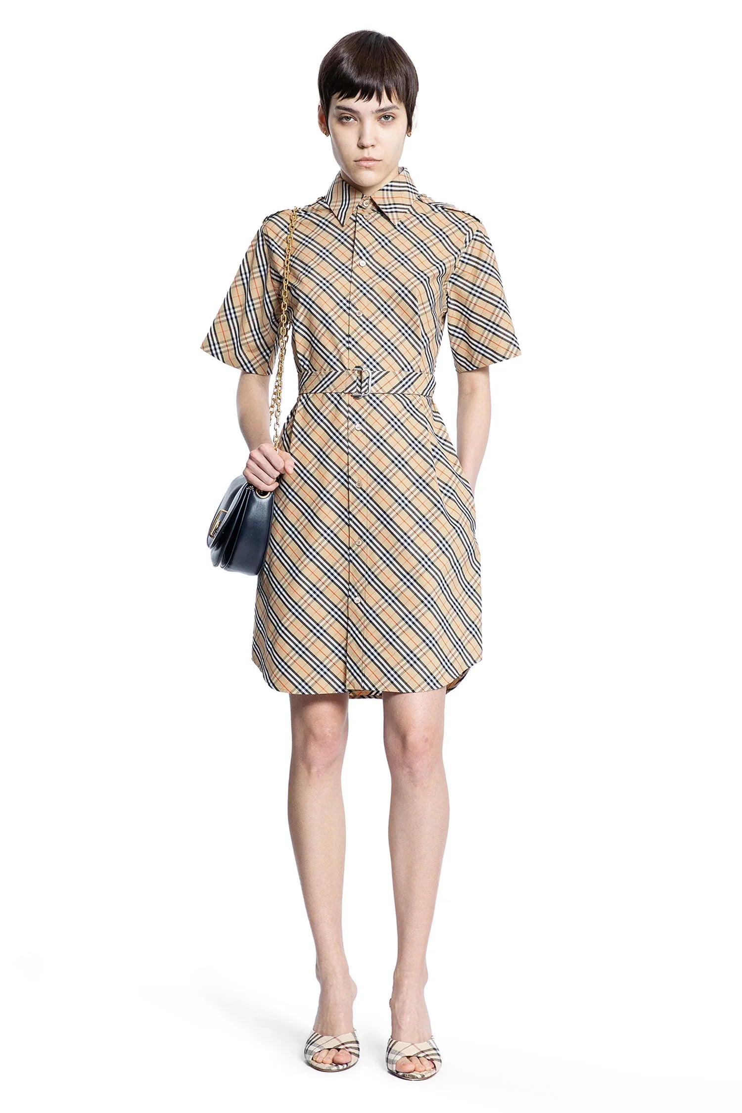 Check Cotton Shirt Dress - Antonioli.eu