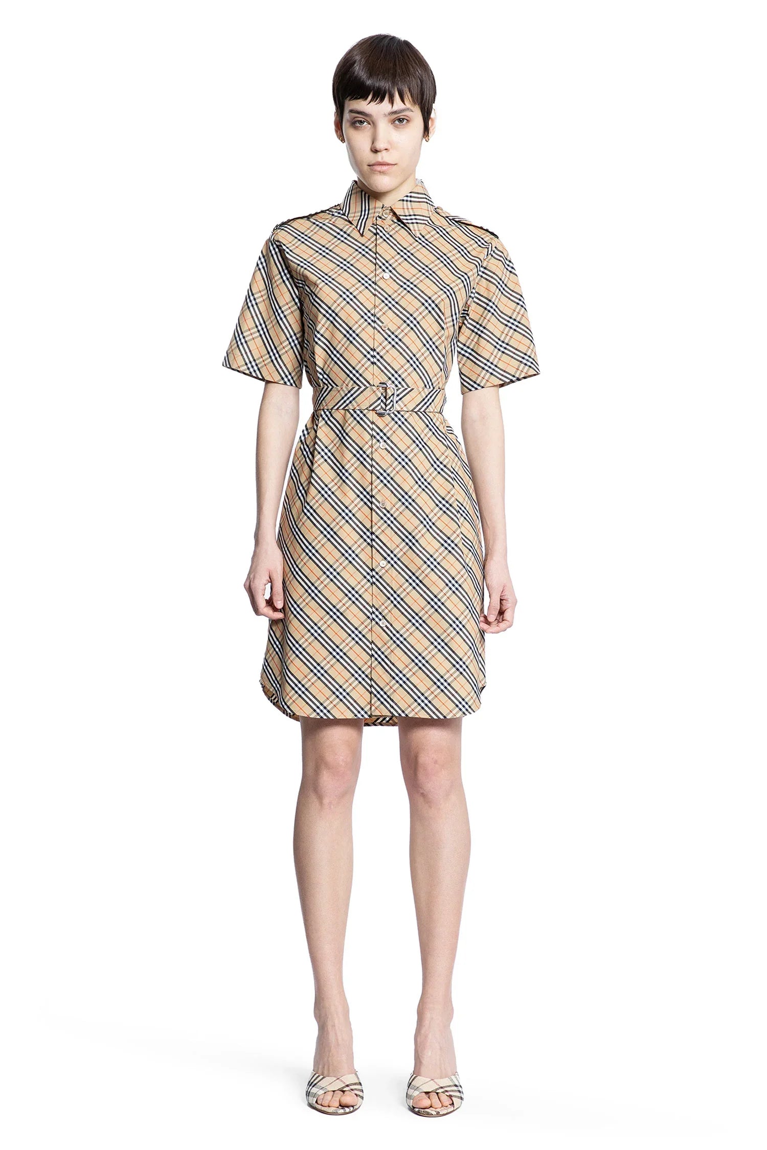 Check Cotton Shirt Dress - Antonioli.eu