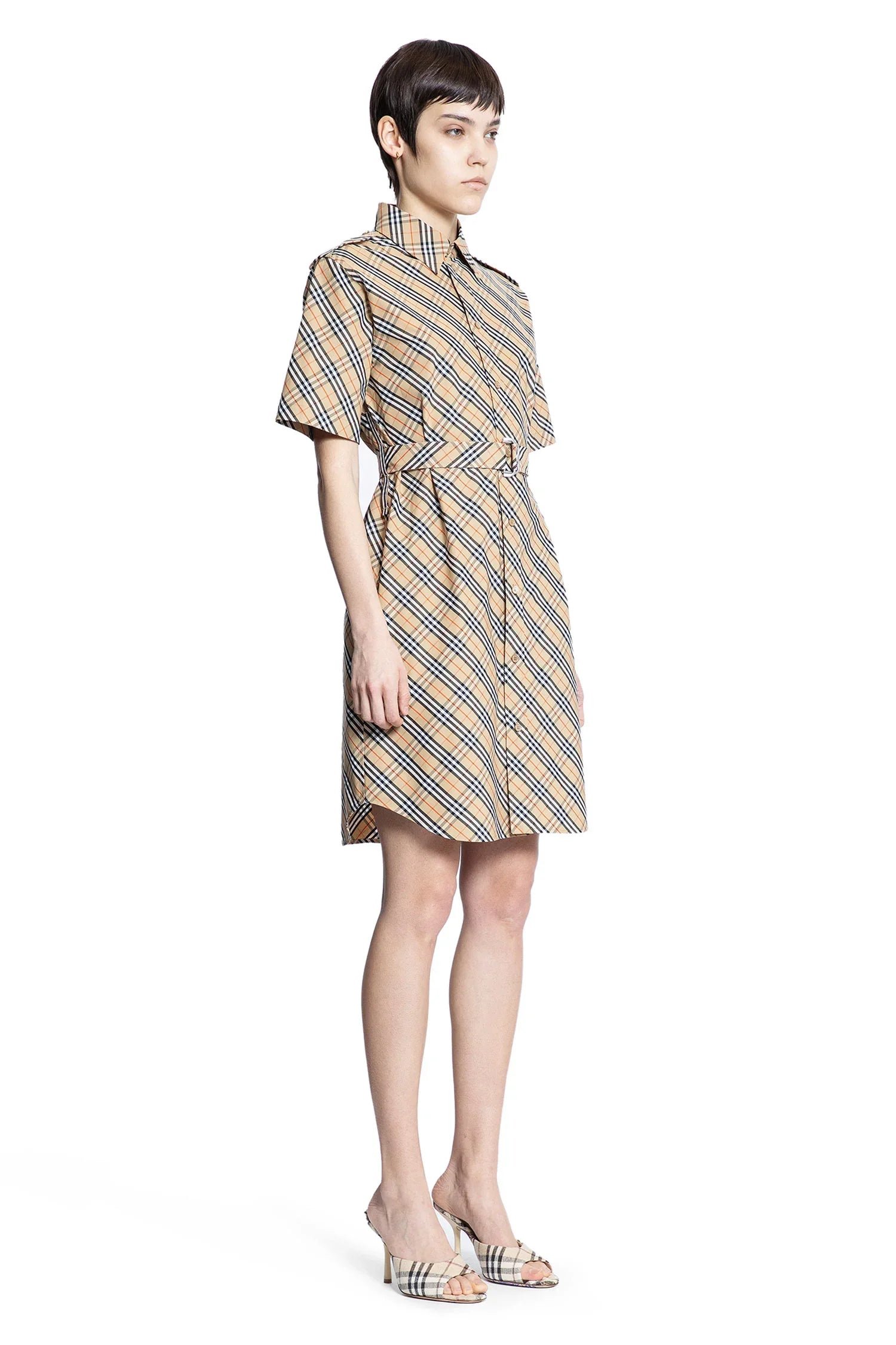 Check Cotton Shirt Dress - Antonioli.eu