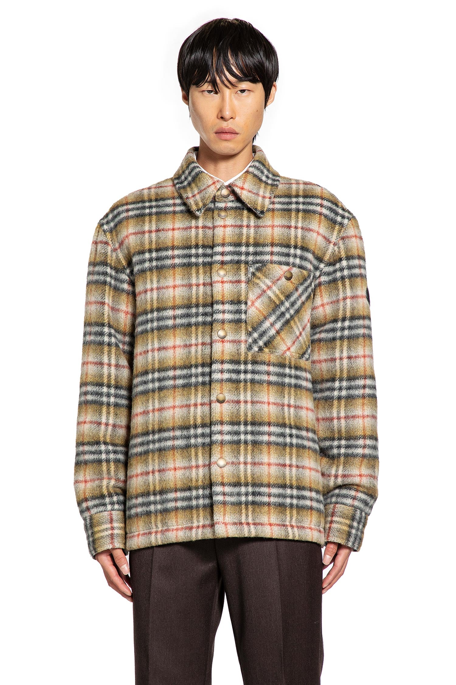 Check Wool Reversible Overshirt