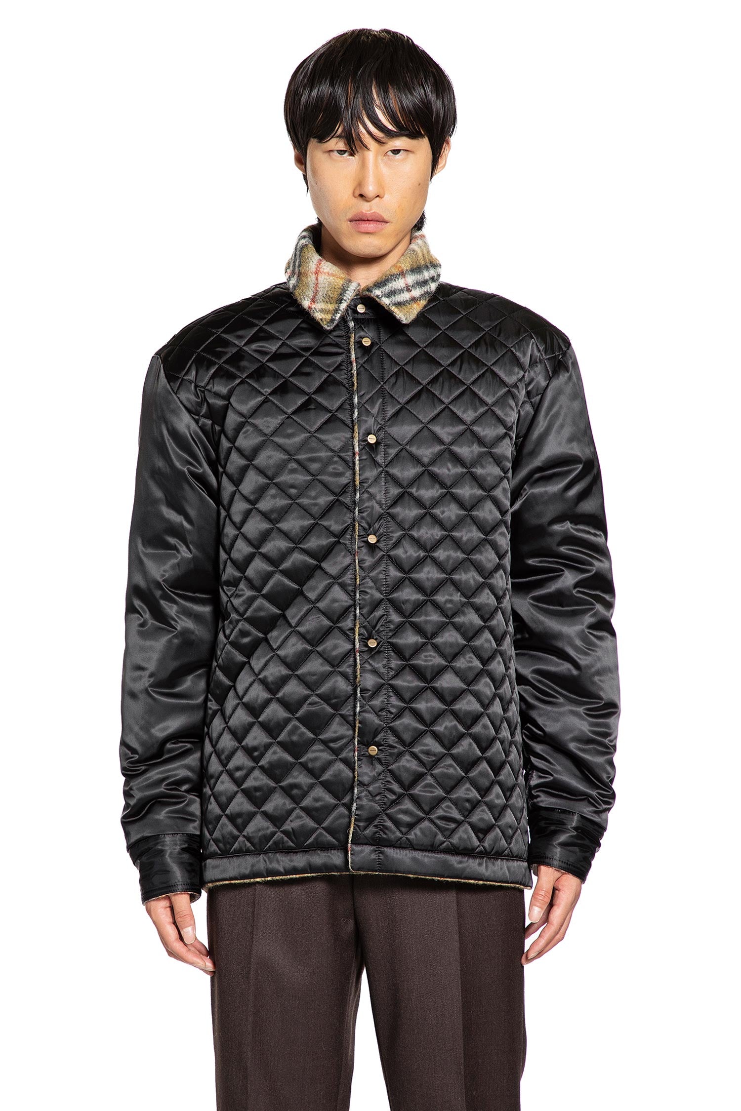 Check Wool Reversible Overshirt