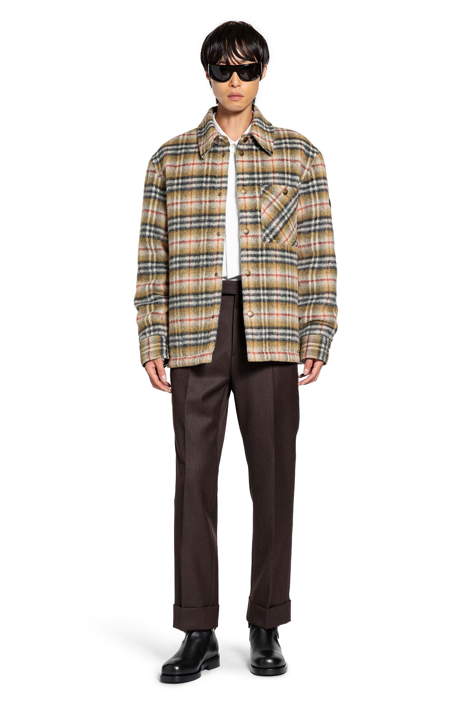 Check Wool Reversible Overshirt