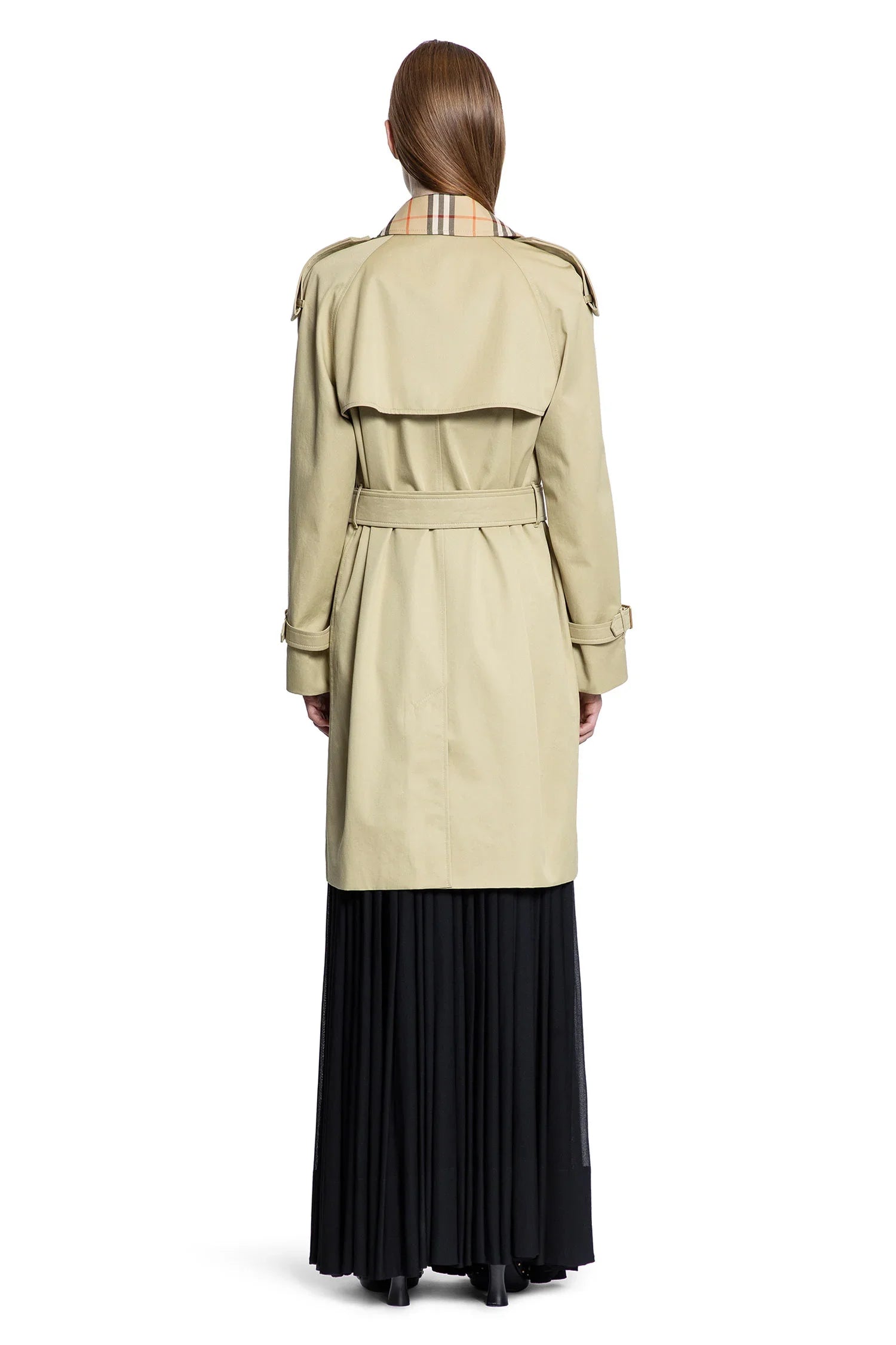Mid-length Check Collar Castleford Trench Coat - Antonioli.eu