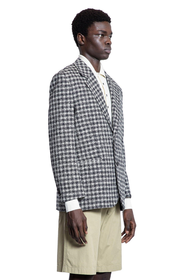 Bouclé Gingham Wool Blazer - Antonioli.eu