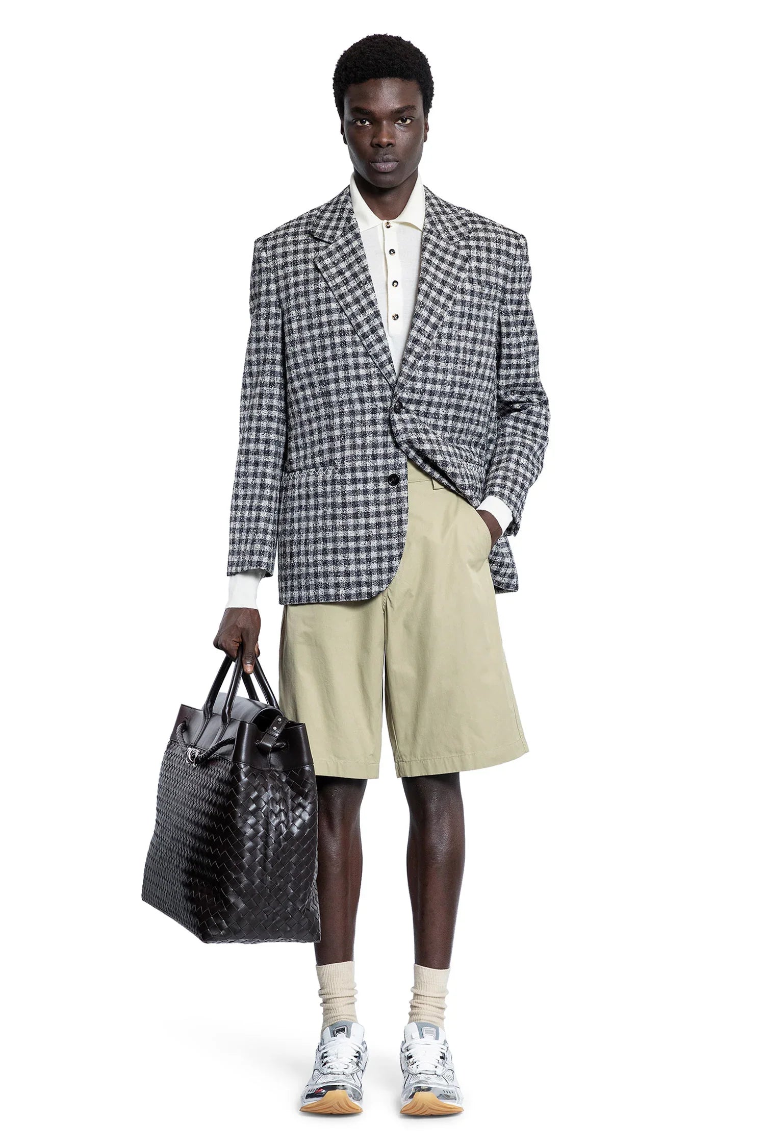 Bouclé Gingham Wool Blazer - Antonioli.eu
