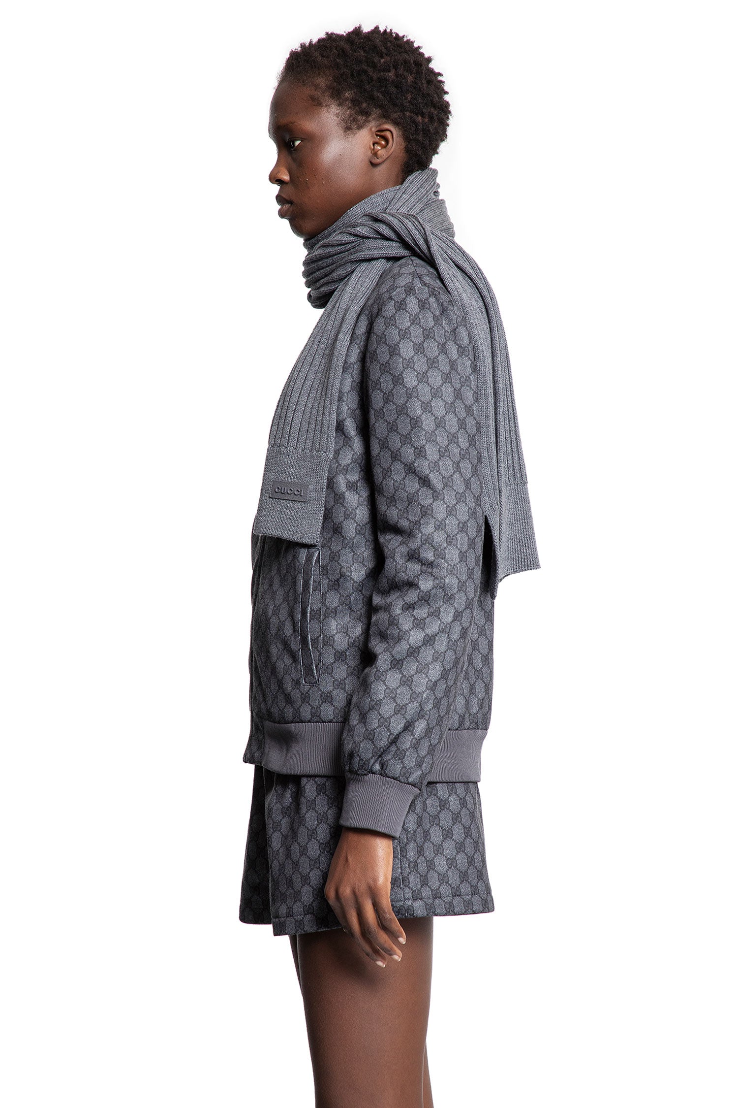 Rib Knit Wool Scarf
