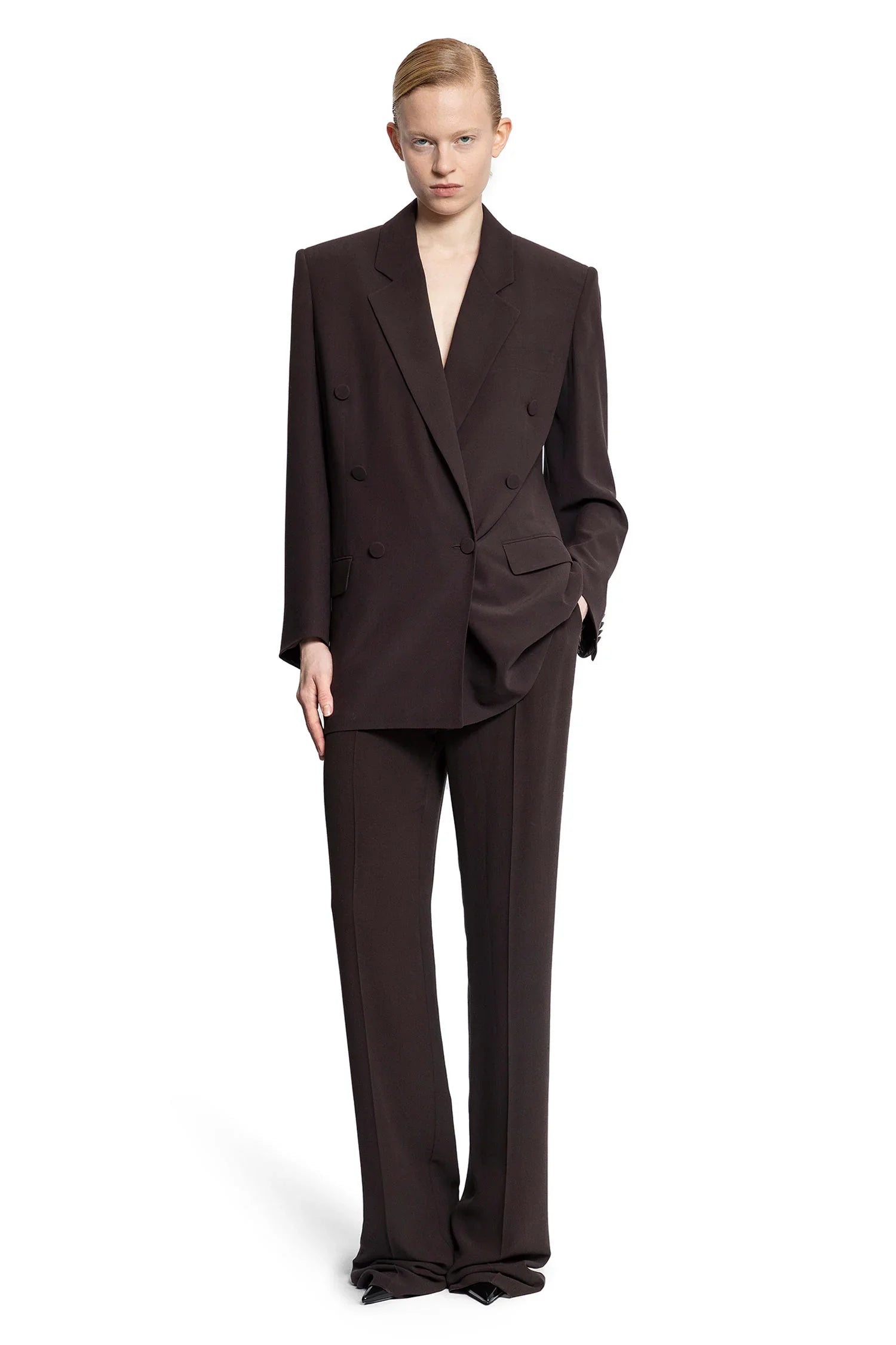 SAINT LAURENT WOMAN BROWN BLAZERS - Antonioli.eu