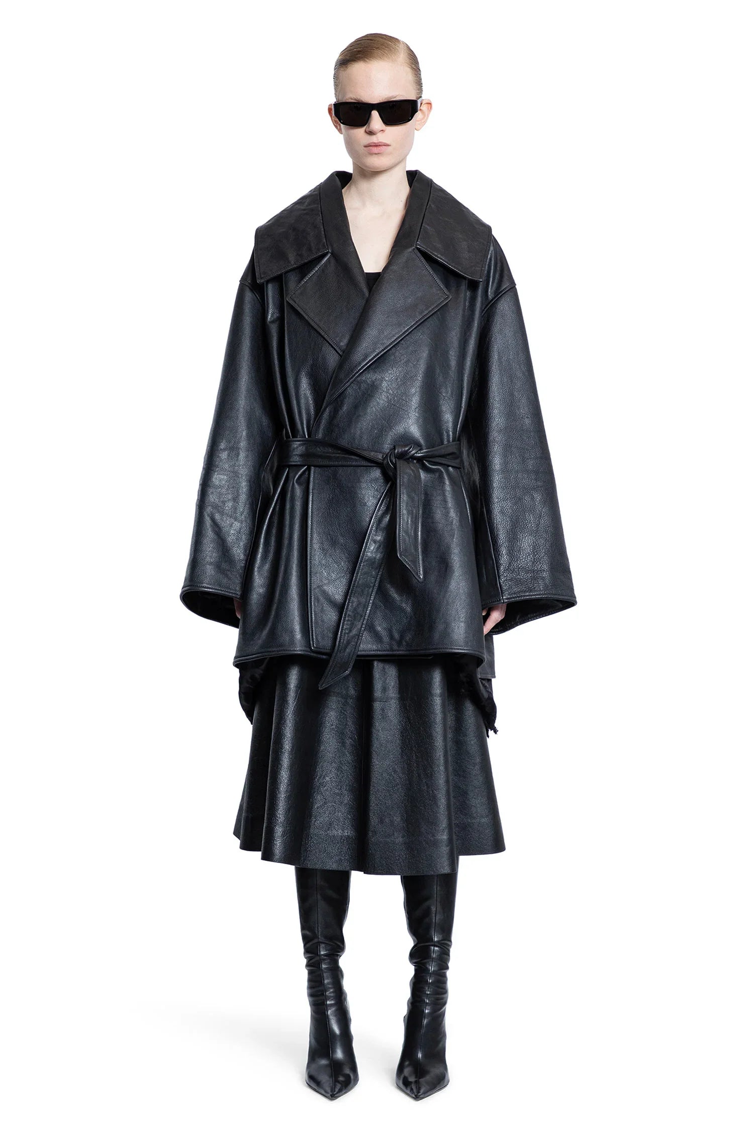 High-Collar Leather Jacket - Antonioli.eu