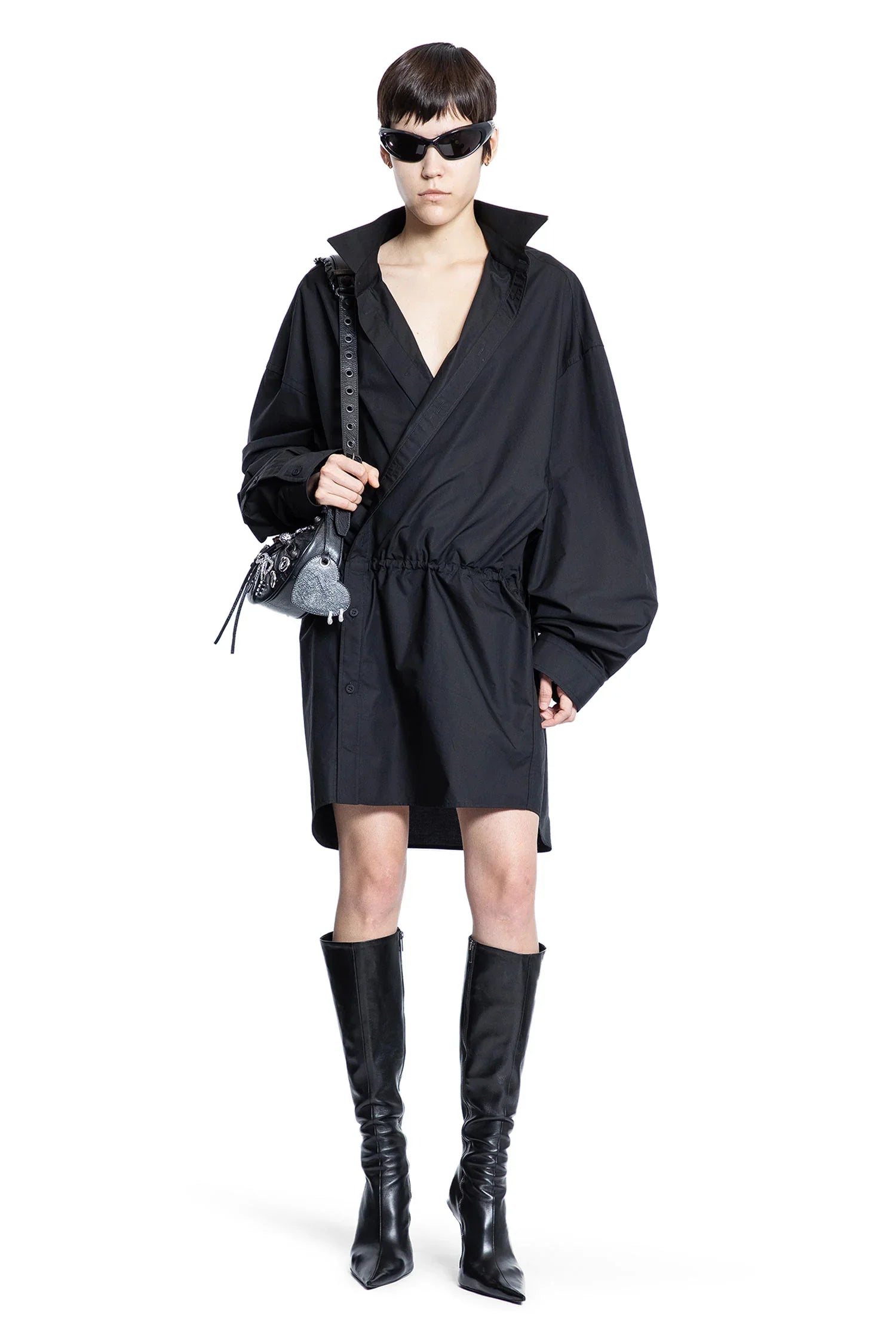 Shirt Mini Dress in Cotton Poplin - Antonioli.eu